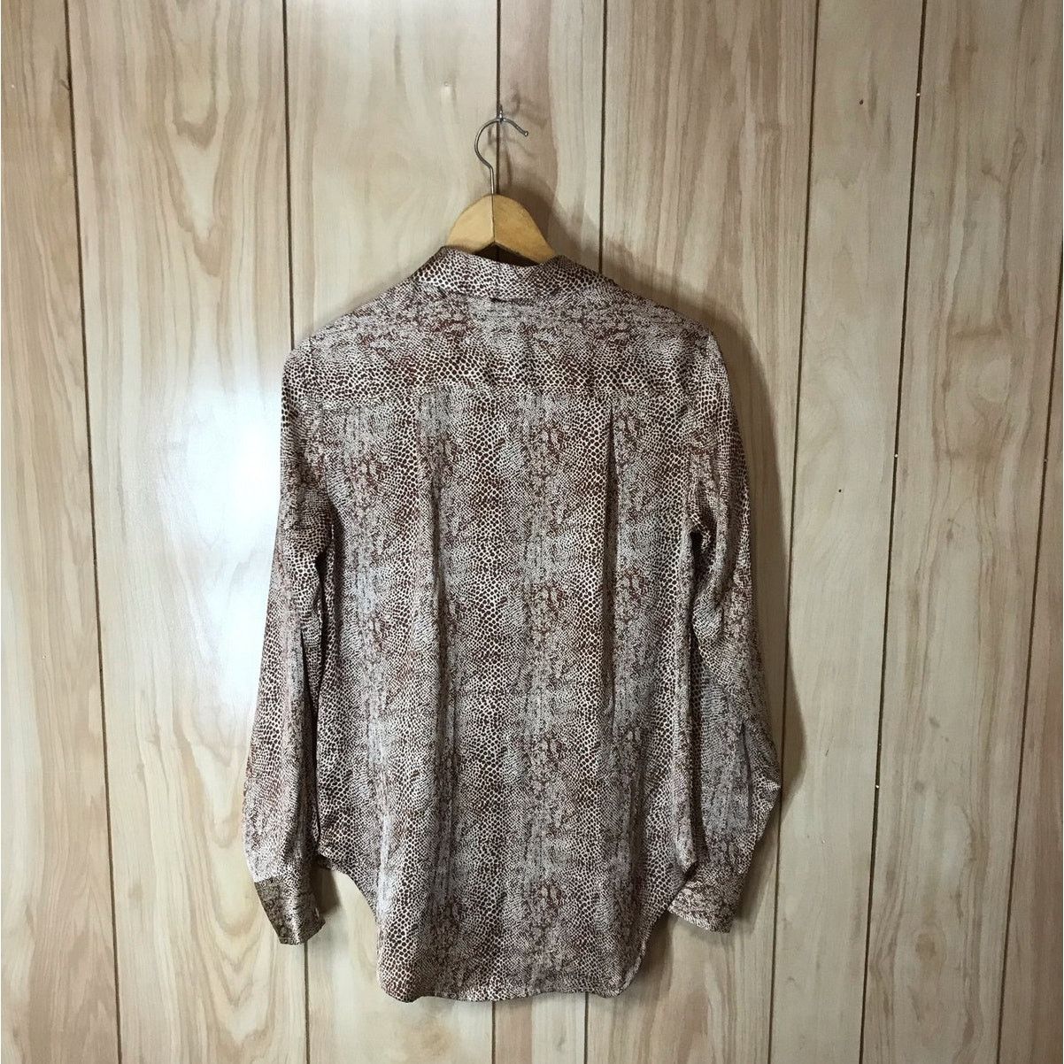 Other A New Day Brown Animal Print Collared Long Sleeve Top S Size S / US 4 / IT 40 - 2 Thumbnail