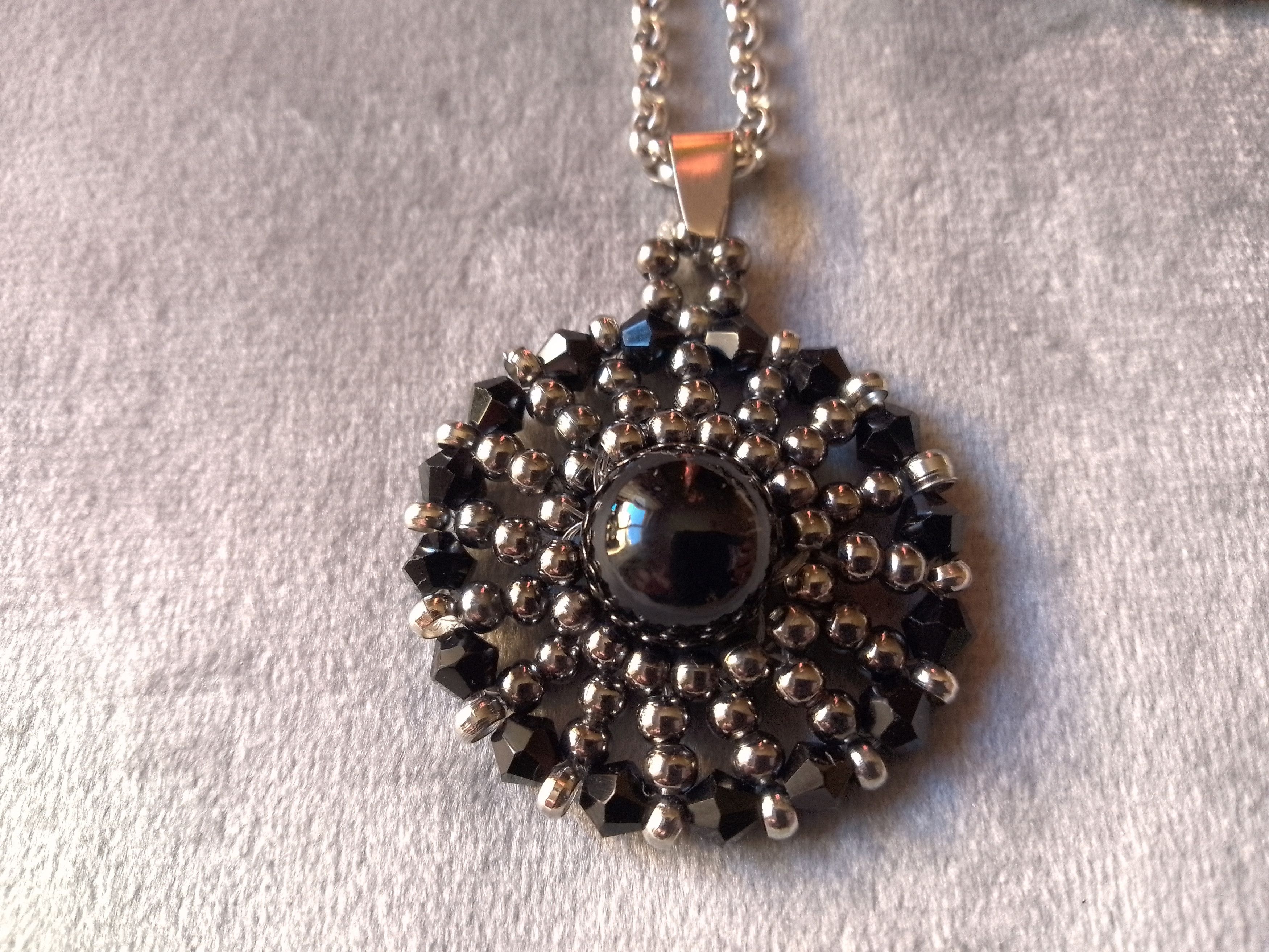 Handmade Necklace Pendant Black Pearls Earrings Beaded Size ONE SIZE - 3 Thumbnail