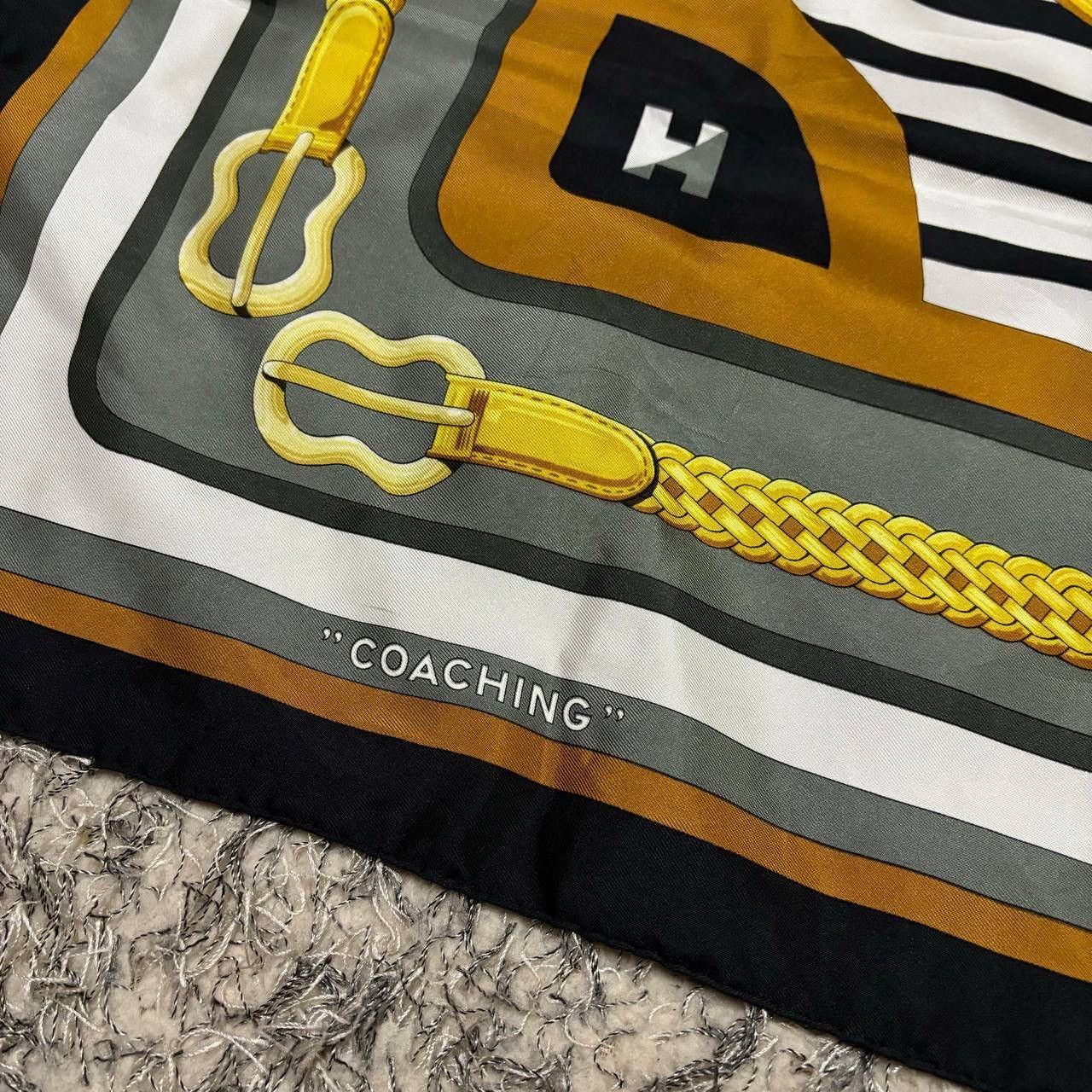 Hermes Hermes Coaching Scarf 90cm J. Abadie Navy Silk Vintage 1976 Size ONE SIZE - 5 Thumbnail