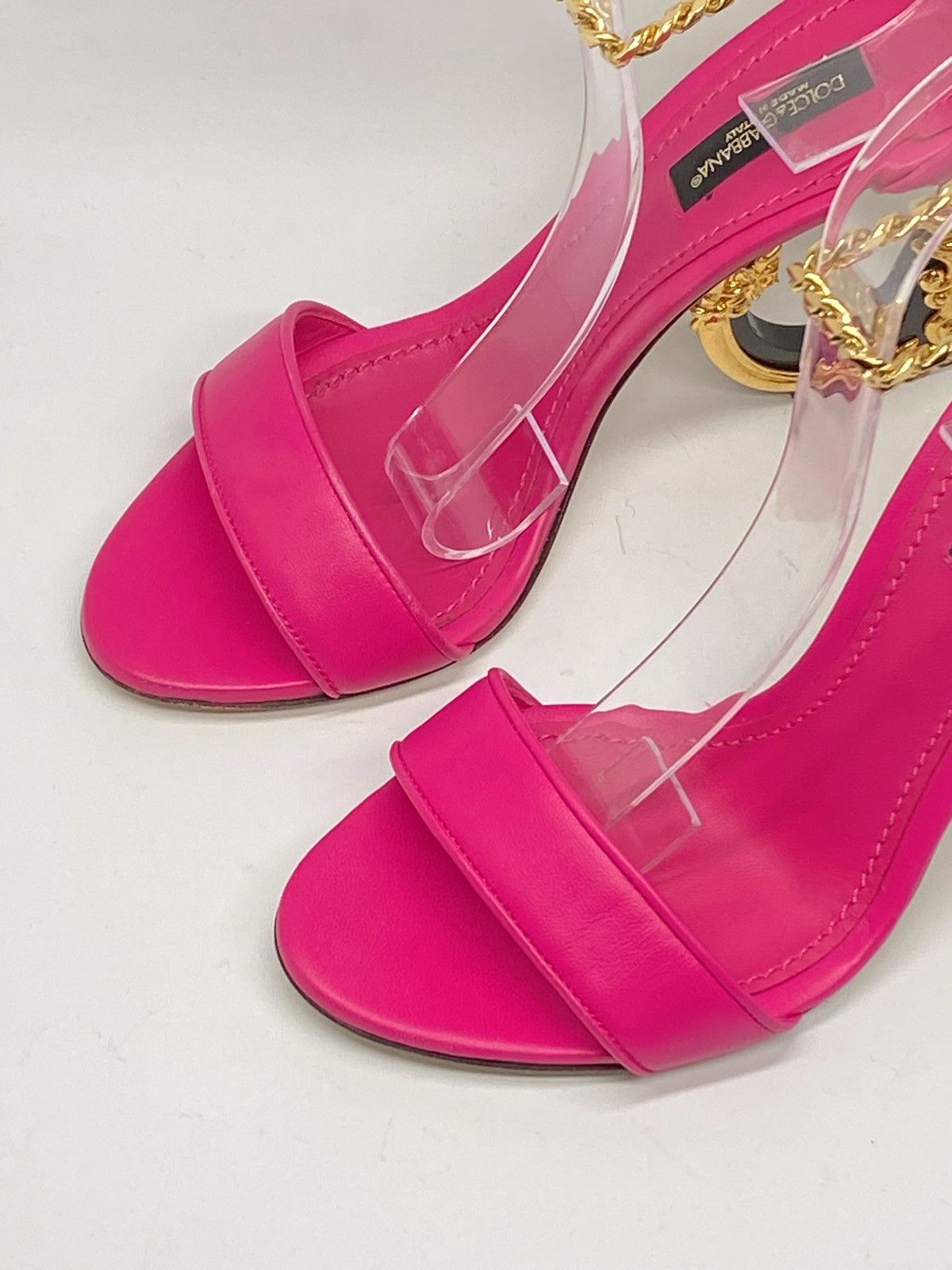Dolce & Gabbana Dolce&Gabbana Sculpted-Heel DG Leather Sandals size 36.5 Size US 6.5 / IT 36.5 - 5 Thumbnail
