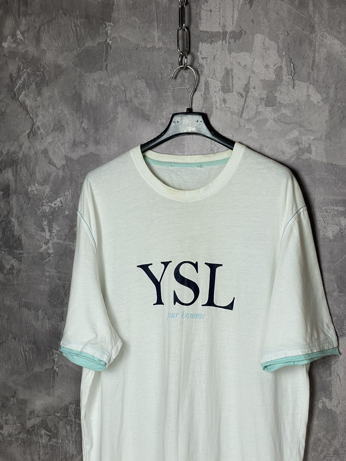 Vintage × Yves Saint Laurent Yves Saint Laurent Big Logo YSL Spell out T-Shirt Size US L / EU 52-54 / 3 - 7 Thumbnail