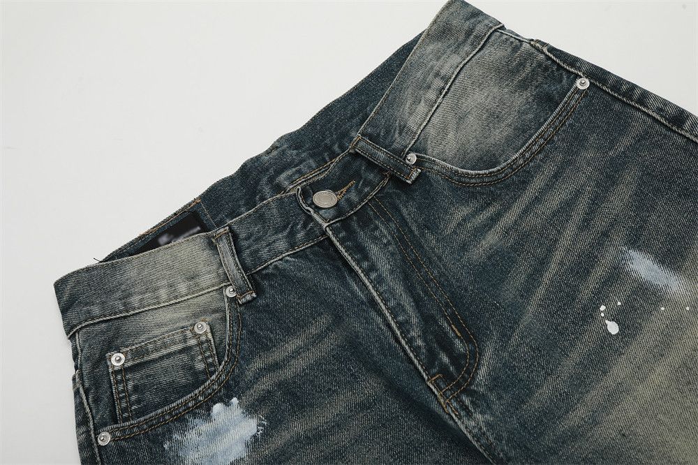 Japanese Brand × Jean American style ink splash print hip hop retro washed jeans Size US 32 / EU 48 - 3 Thumbnail