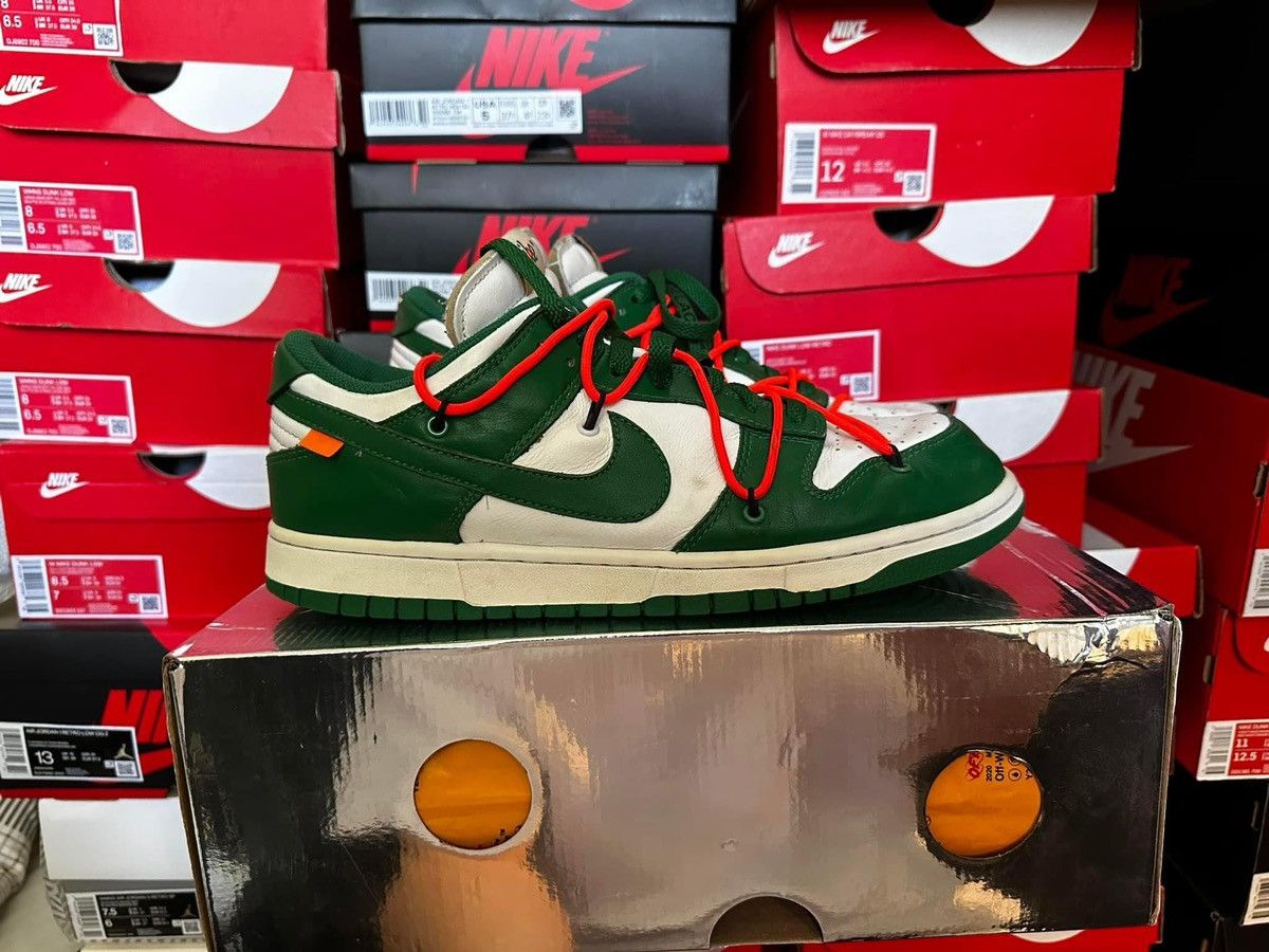 Nike × Off-White Nike Off White Dunk Low Green Size US 10 / EU 43 - 1 Thumbnail