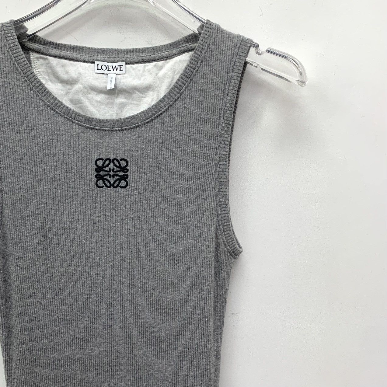 Loewe Loewe 23SS Grey Logo Embroidered Sleeveless Knit Dress K26WX Size XS / US 0-2 / IT 36-38 - 3 Thumbnail