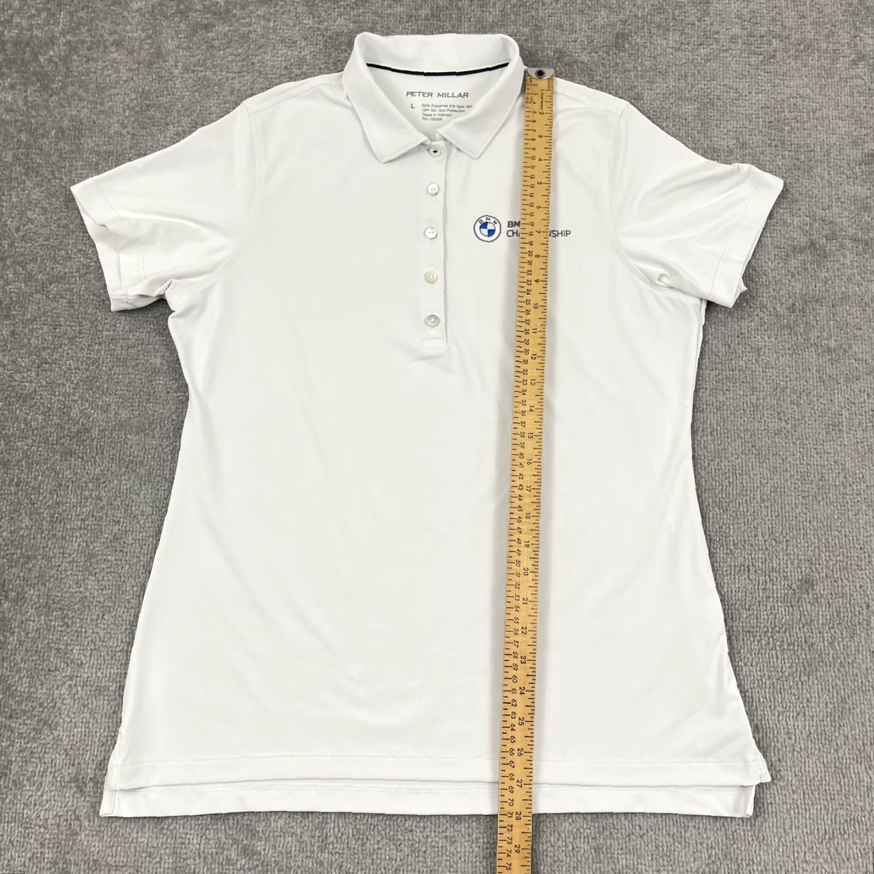 Peter Millar Peter Millar Polo Shirt Womens White Large BMW Championship Golf Performance UPF Size L / US 10 / IT 46 - 4 Thumbnail