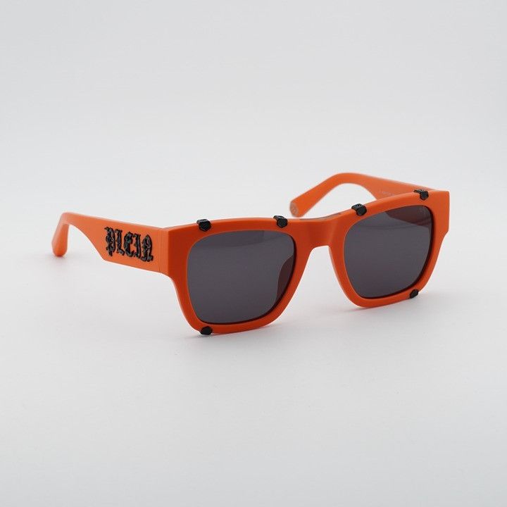 Philipp Plein Philipp Plein SPP042W V47F Sunglasses Orange Square Frame Size ONE SIZE - 1 Thumbnail