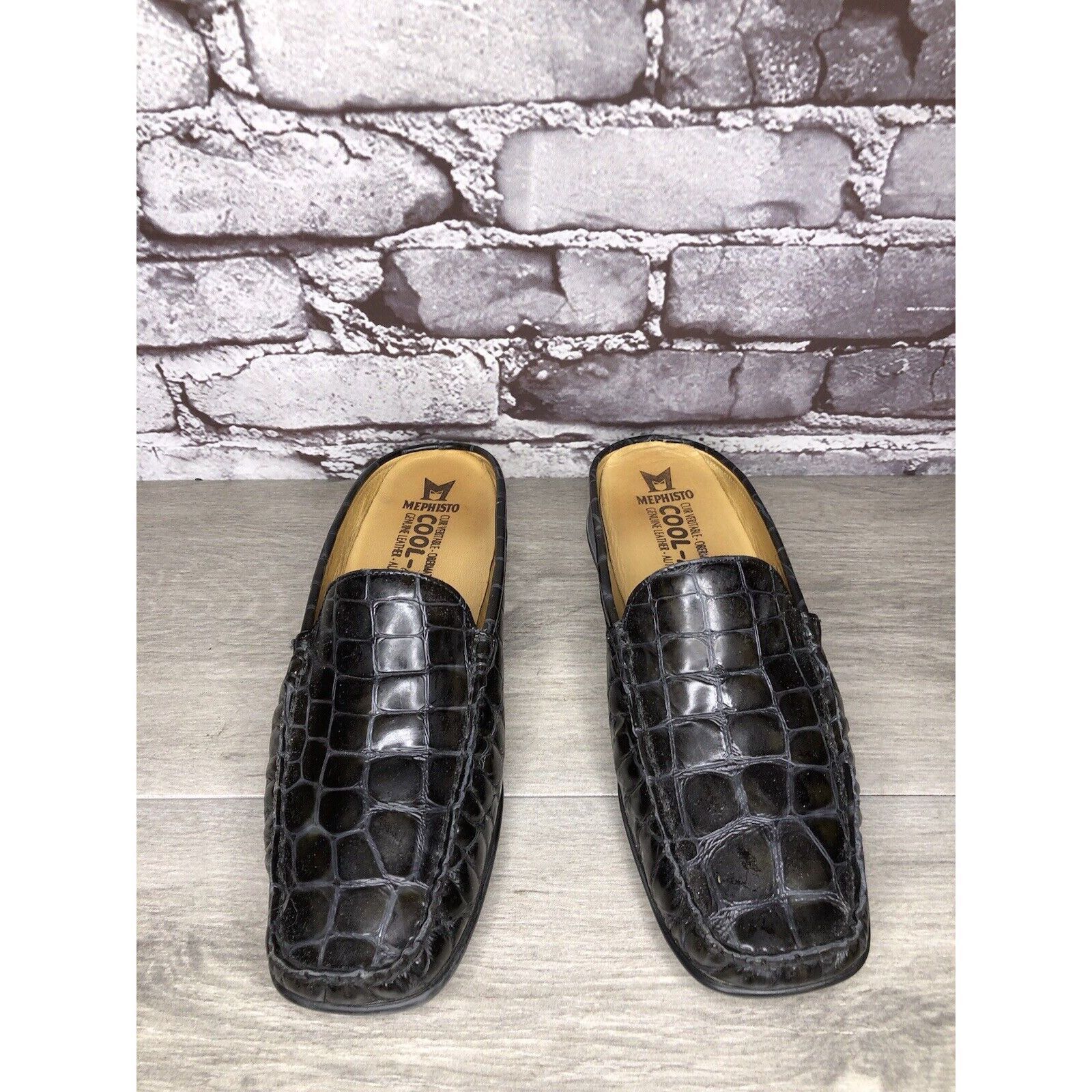 Mephisto Mephisto Black Patent Leather Crocometal Croc Print Mules Sh Size US 8 / IT 38 - 6 Thumbnail