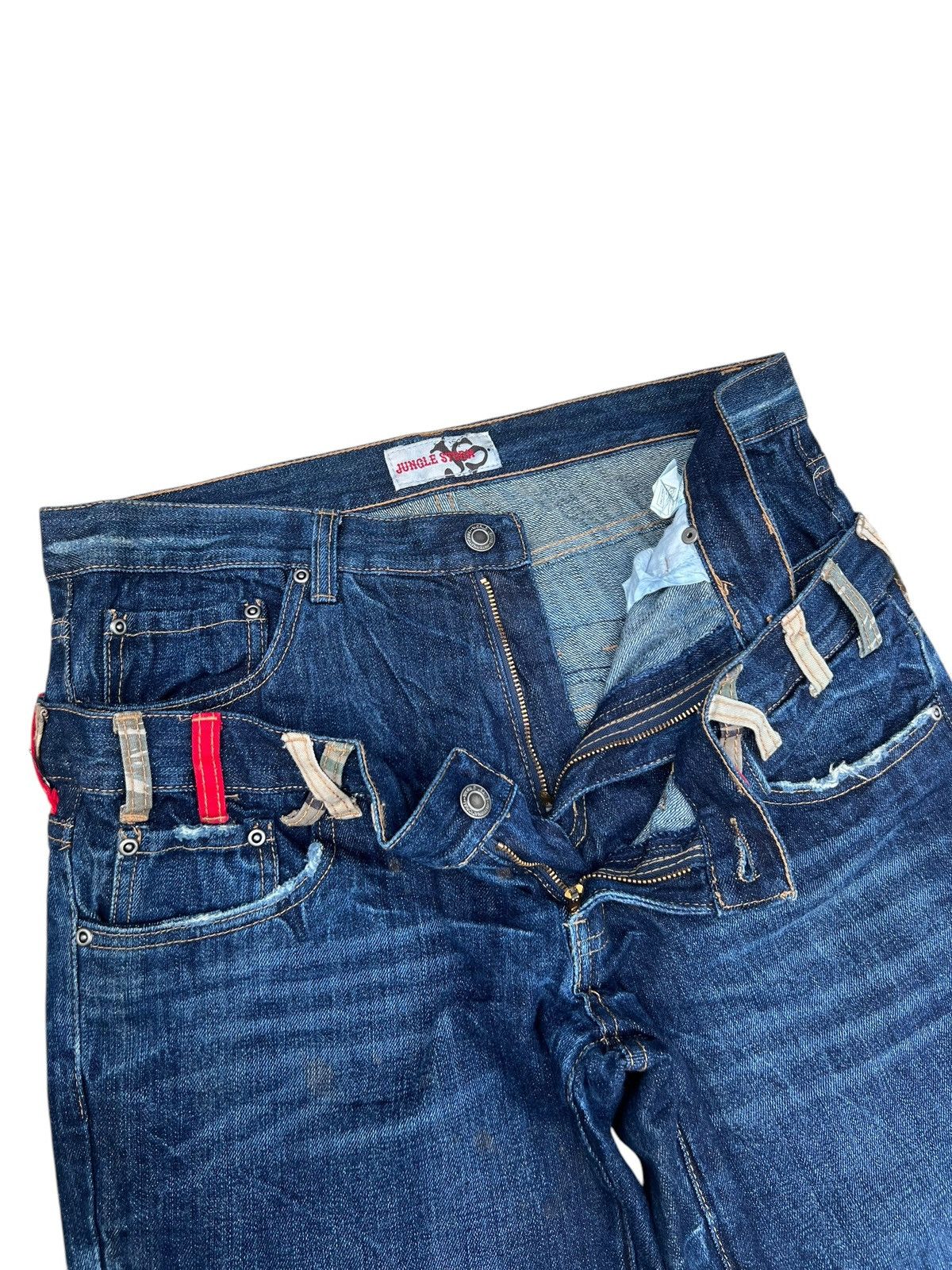 Japanese Brand Stains Denim Double Waist Jungle Storm Japan Jeans Size US 32 / EU 48 - 6 Thumbnail