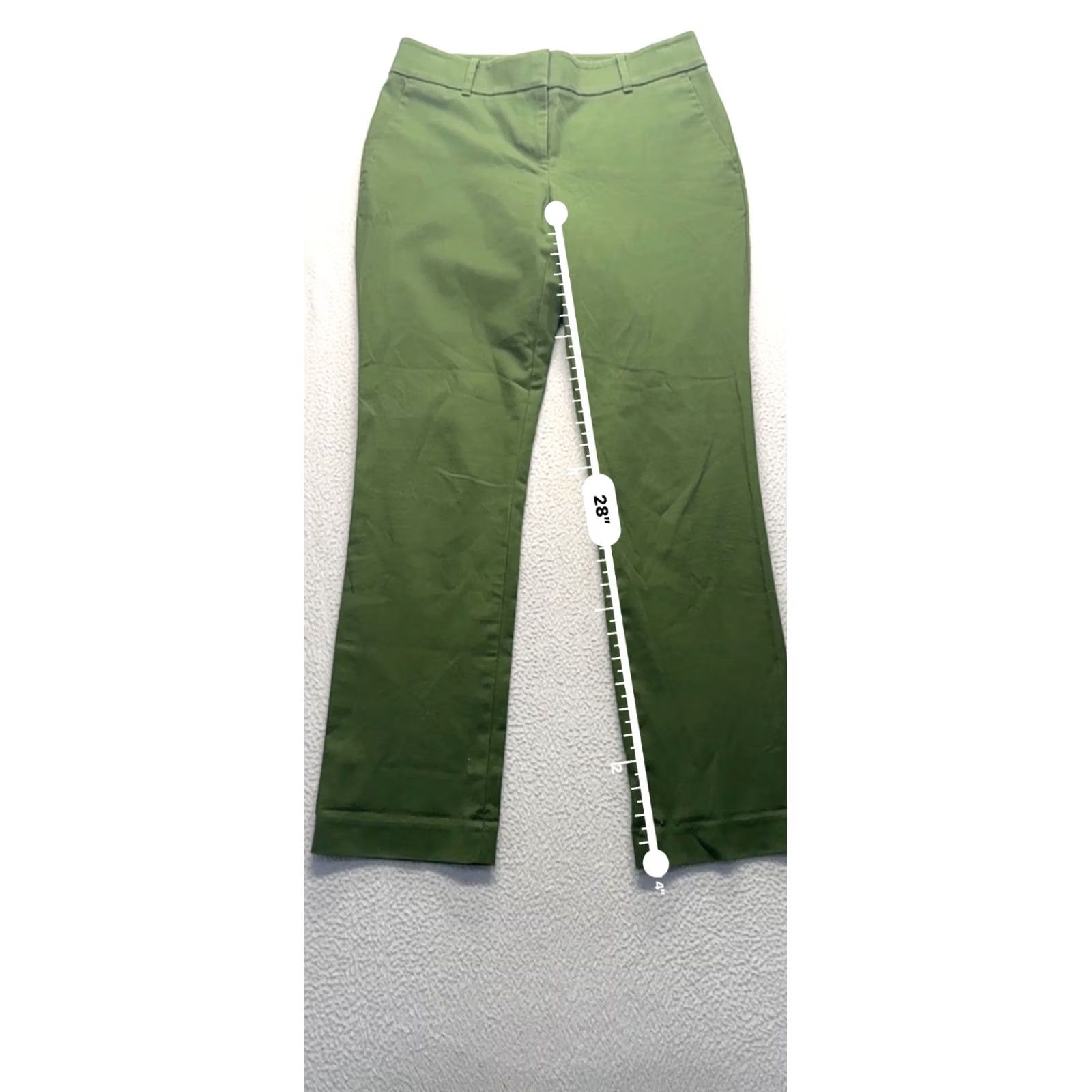 Ann Taylor Ann Taylor Factory Green Stretch Straight-Leg Pants Womens 4 Dress Pants Large Casual Workwear Regular Size 4 Size 27" / US 4 / IT 40 - 6 Thumbnail