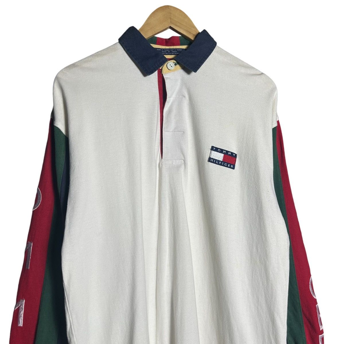 Tommy Hilfiger × Vintage Vintage 90s Tommy Hilfiger Big Logo Polo Shirt Size US M / EU 48-50 / 2 - 2 Thumbnail