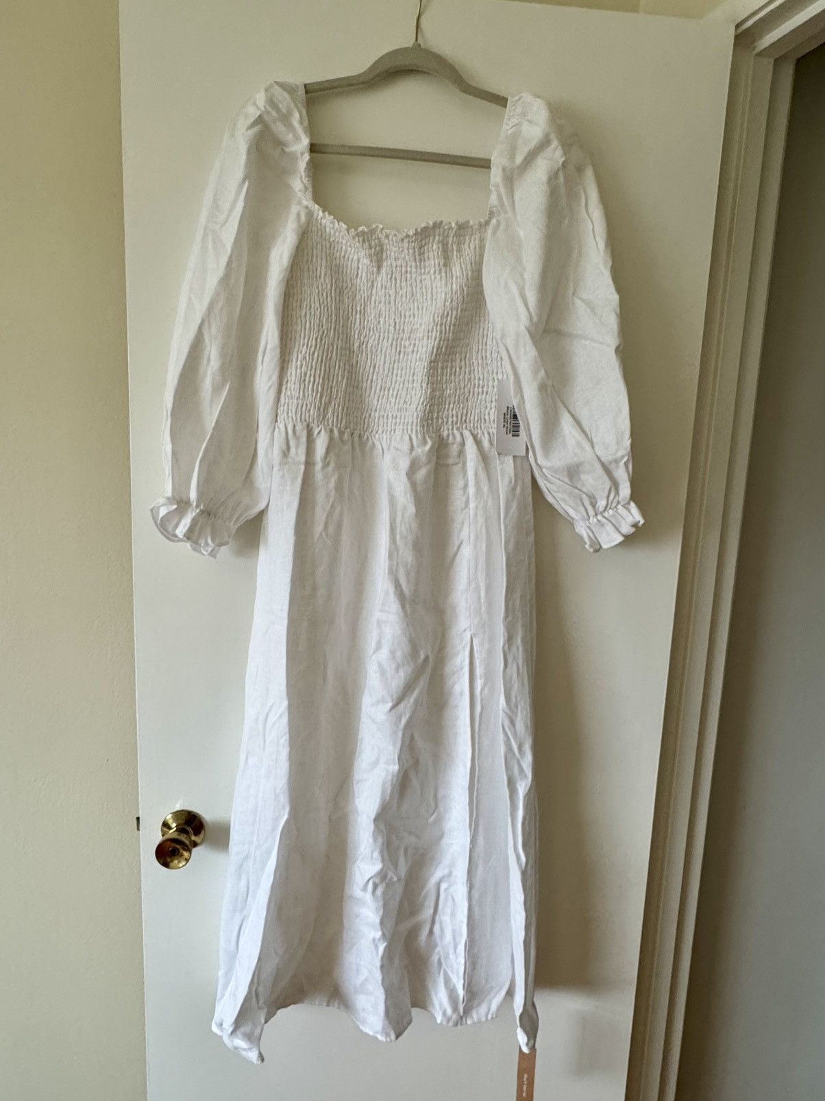 Reformation Gitane Linen Dress White XL NWT