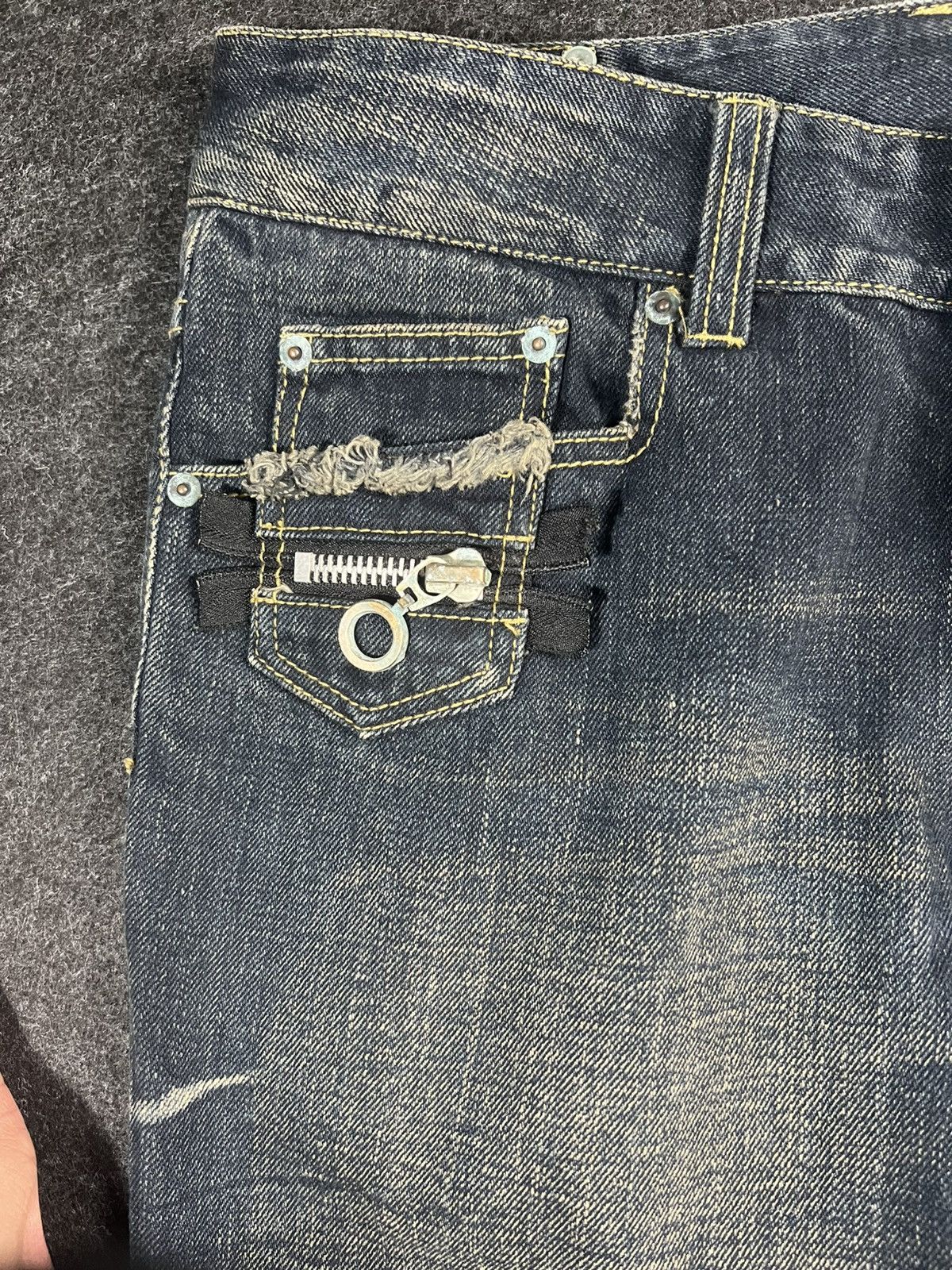 semanticdesign Semantic Design Punk Bondage Jeans Wide Leg Poem Flare Size US 34 / EU 50 - 4 Thumbnail