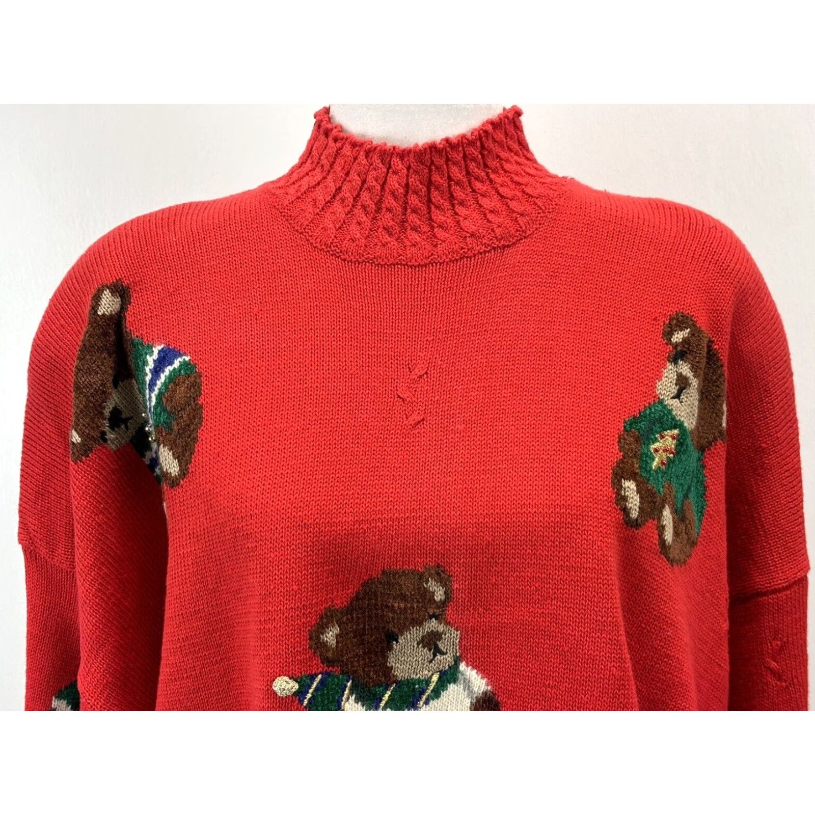 Vintage VINTAGE Marisa Christina Sweater Womens 3X Plus Red Teddy Bears 1990s Christmas 1994 Size XXL / US 16-18 / IT 52-54 - 5 Thumbnail