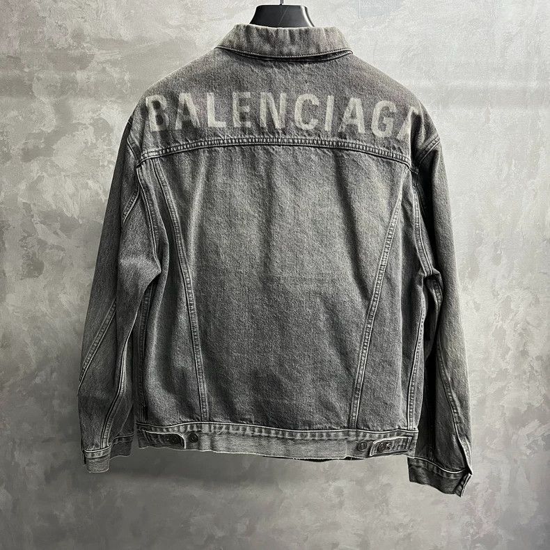 Balenciaga Balenciaga latest gray back logo washed denim jacket-2506 Size US M / EU 48-50 / 2 - 5 Thumbnail