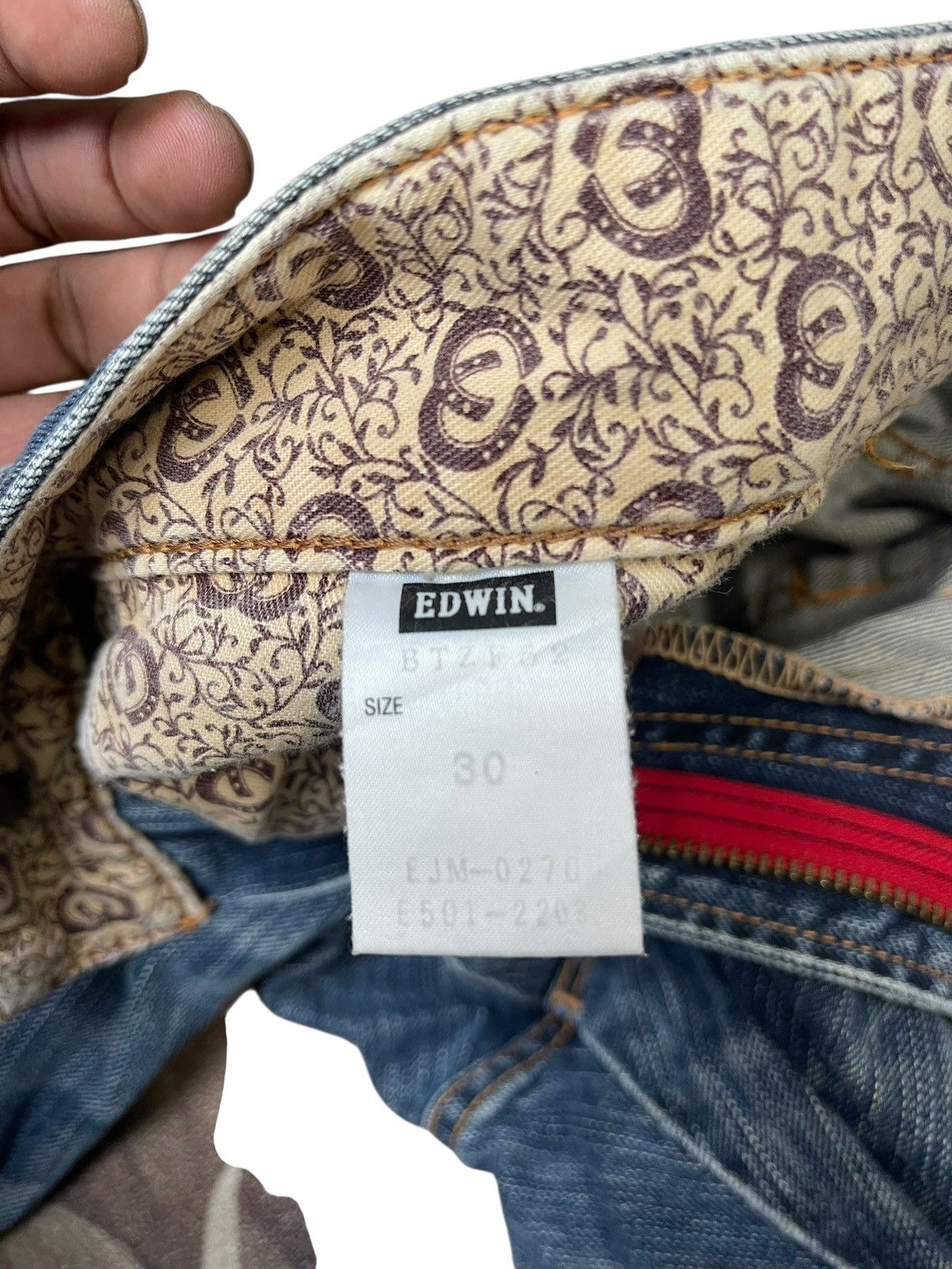 Edwin Vintage Edwin 503 Blue Trip Straight Cut Size US 30 / EU 46 - 13 Thumbnail