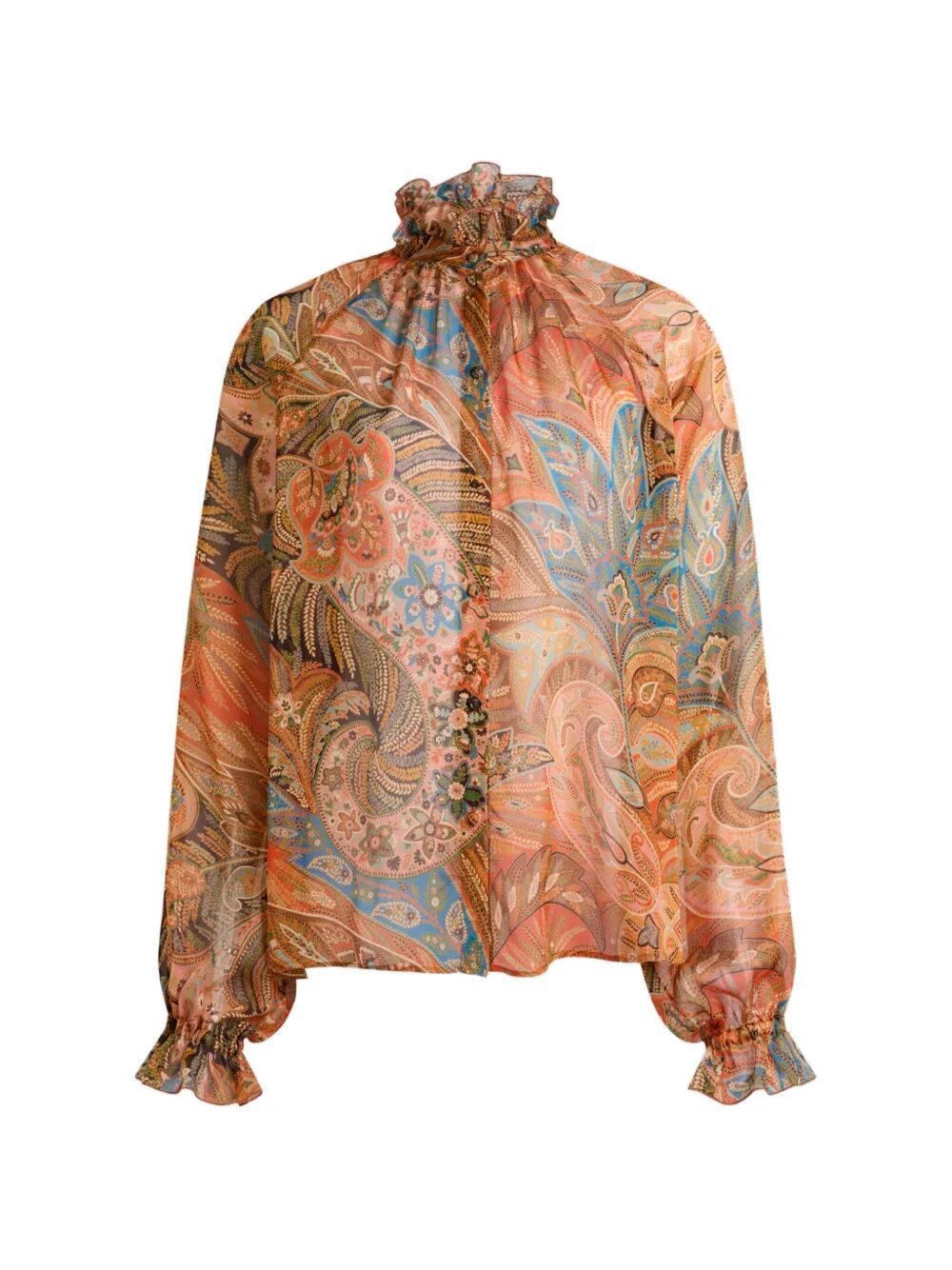 Etro SHIRT WITH FRILL ON THE COLLAR Size M / US 6-8 / IT 42-44 - 1 Thumbnail