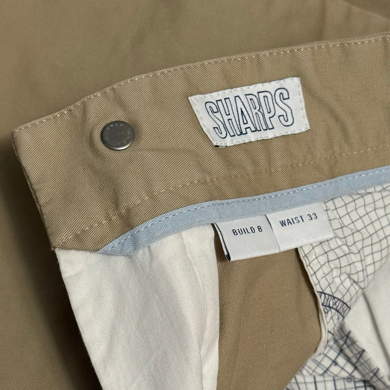 SPOKE SPOKE Sharps Chino Pants Build B Khaki Tan Basics Waist 33 Size US 33 - 5 Thumbnail