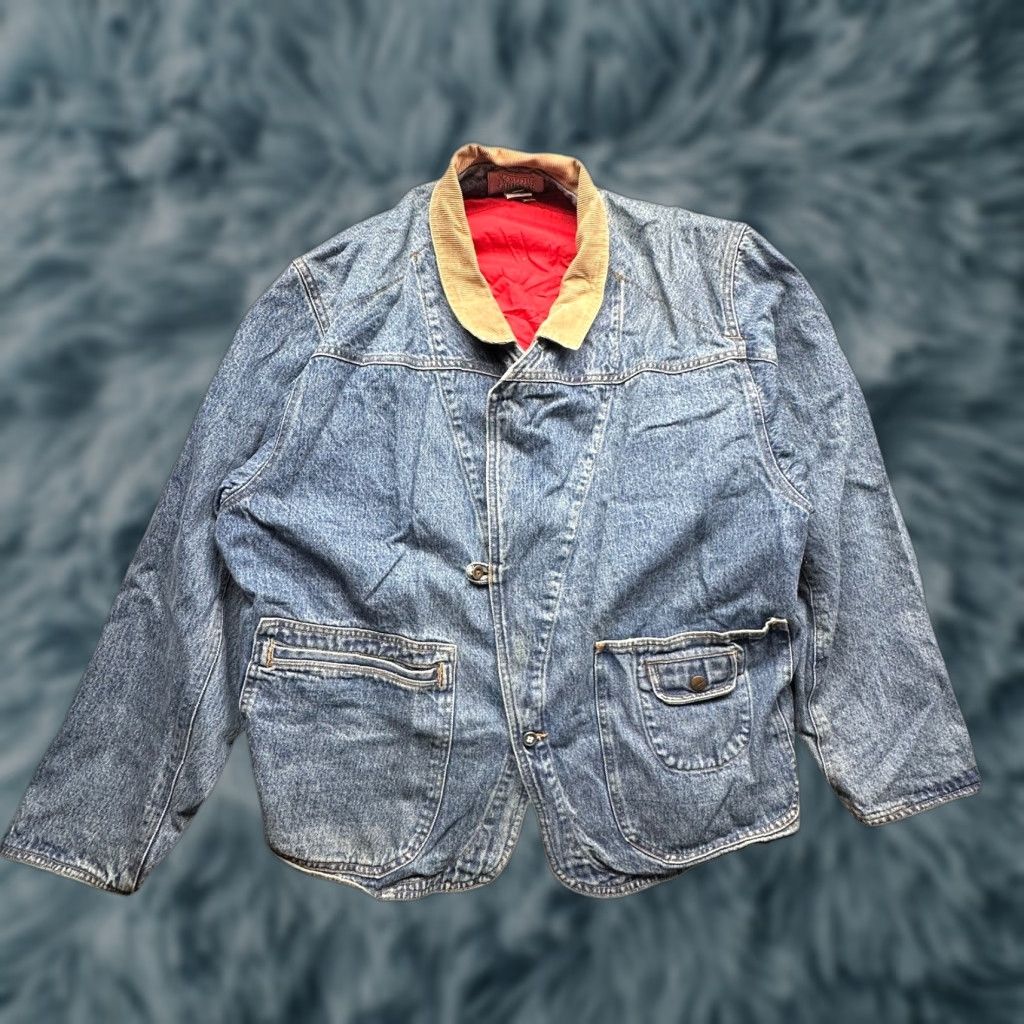 Vintage VINTAGE Marithé François Girbaud Denim Button Chore Coat Mens Large Lined Red Jacket Size US L / EU 52-54 / 3 - 1 Thumbnail