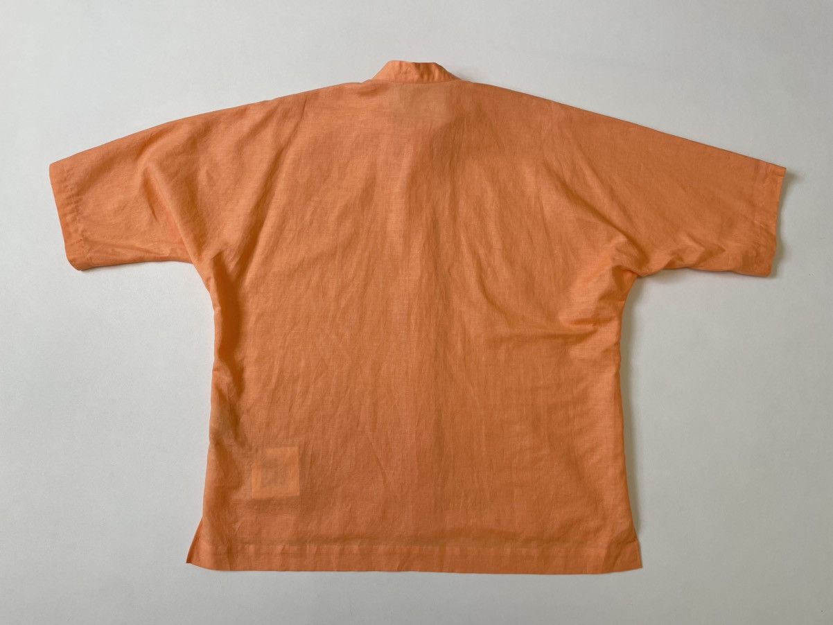 Pleats Please Issey Miyake Coral Orange Curved Sleeve Shirt Size US M / EU 48-50 / 2 - 13 Thumbnail