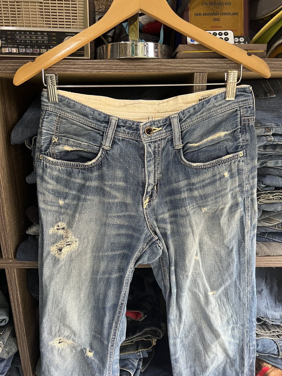 Japanese Brand 🔥Brappers Union Made Distressed Denim Size US 30 / EU 46 - 3 Thumbnail