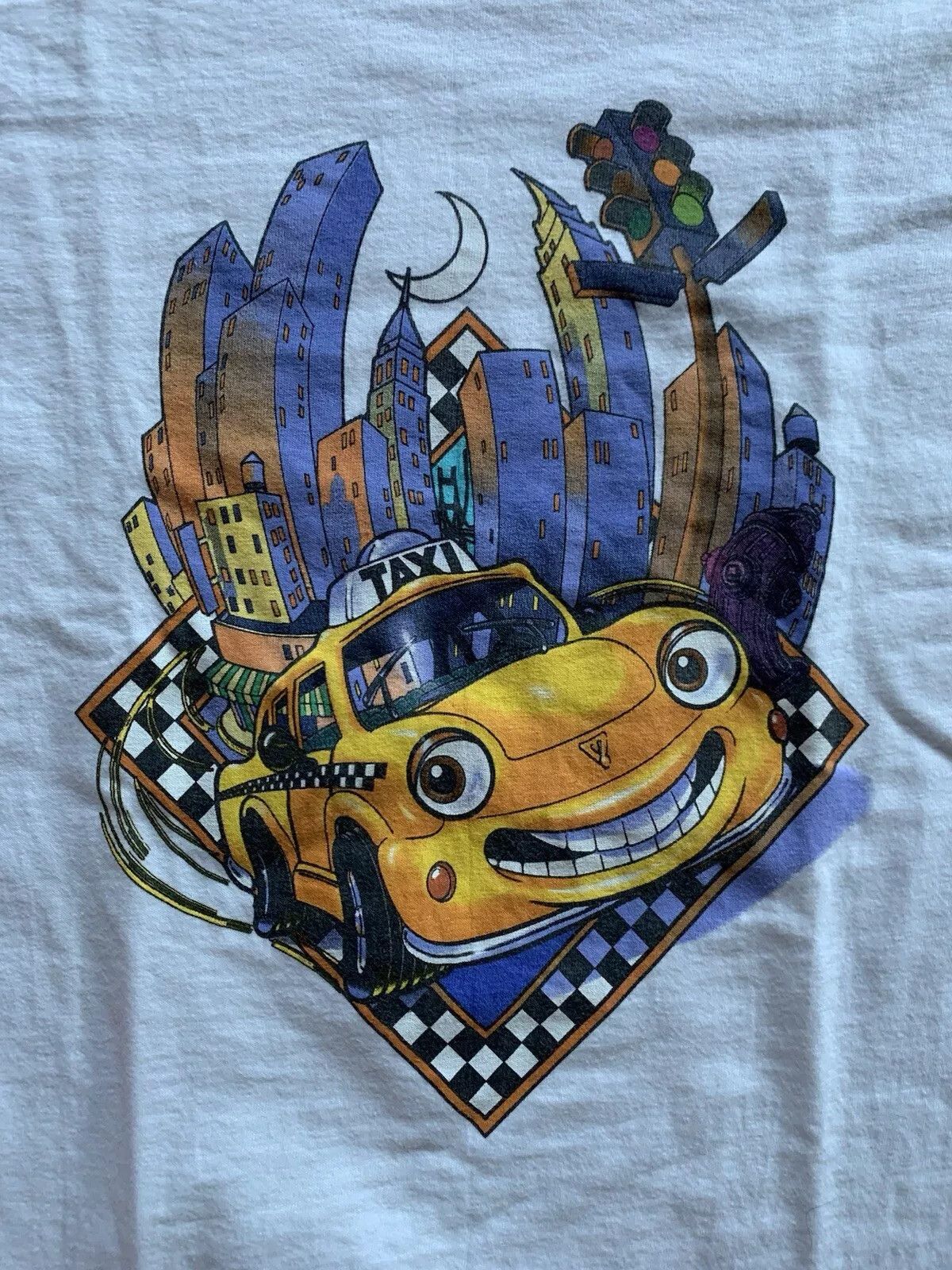 Vintage Vintage 90s Chevron Cars City Oneita Single Stitched T-shirt Size US L / EU 52-54 / 3 - 2 Thumbnail