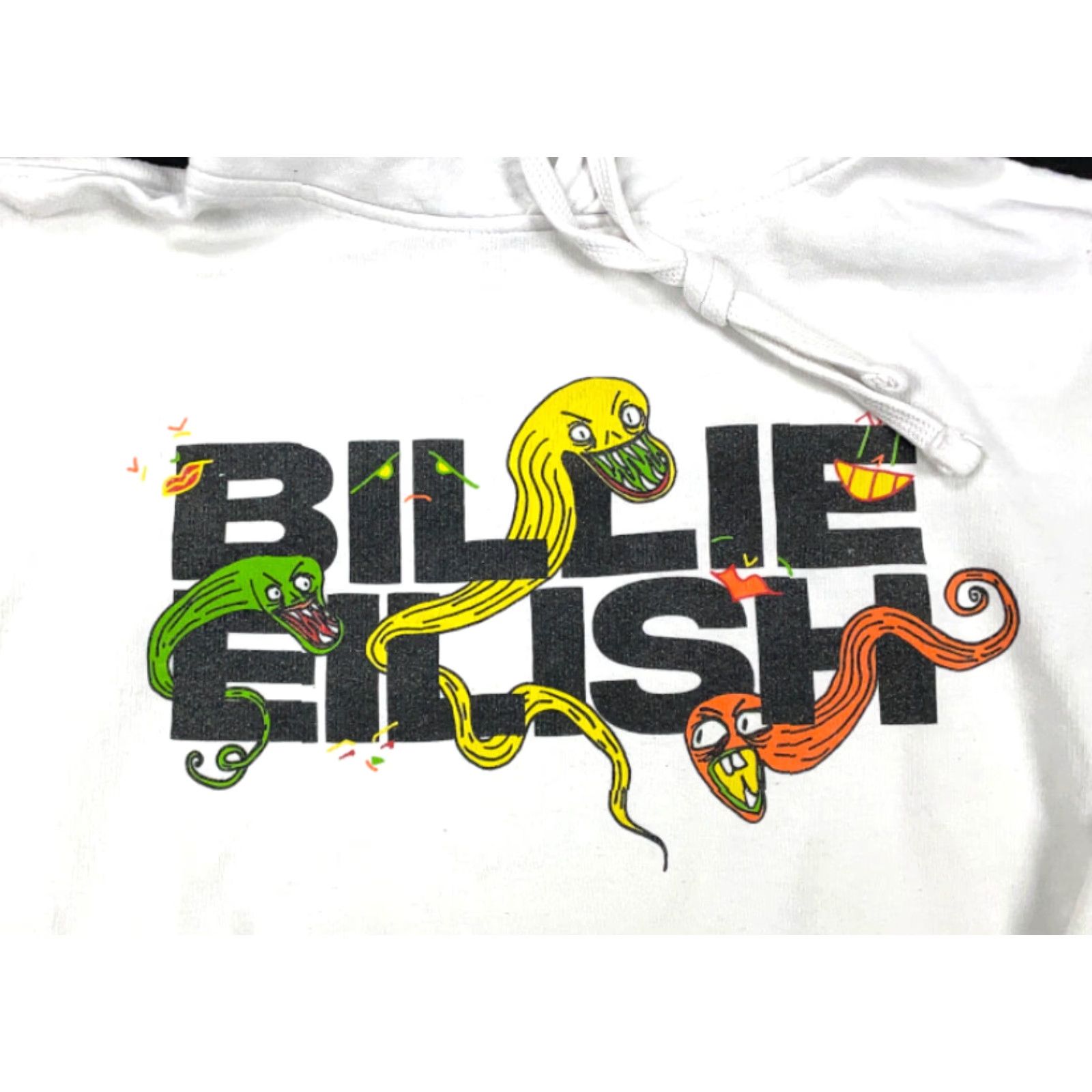 Urban Outfitters Urban Outfitters Billie Eilish Hoodie Women White Women's Small Cotton Graphic Print Pullover Sweatshirt Size S / US 4 / IT 40 - 3 Thumbnail