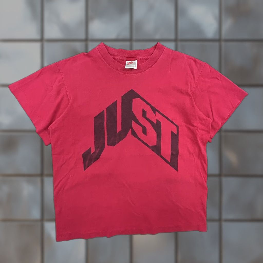Nike VINTAGE Nike Shirt Mens S Red 80s 90s Just Do It Graphic Print Short Sleeve Crew Neck Cotton Blend USA Mens Size US S / EU 44-46 / 1 - 1 Thumbnail