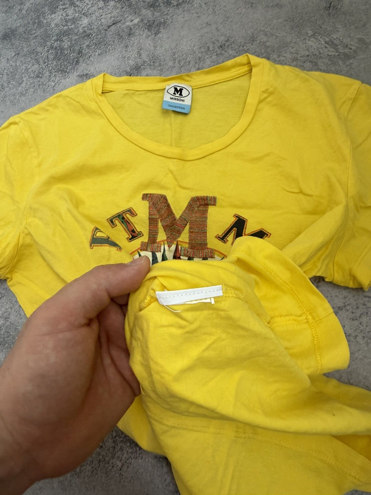 Japanese Brand Missoni Japanese style T shirt Big Logo Spellout Size S / US 4 / IT 40 - 2 Thumbnail