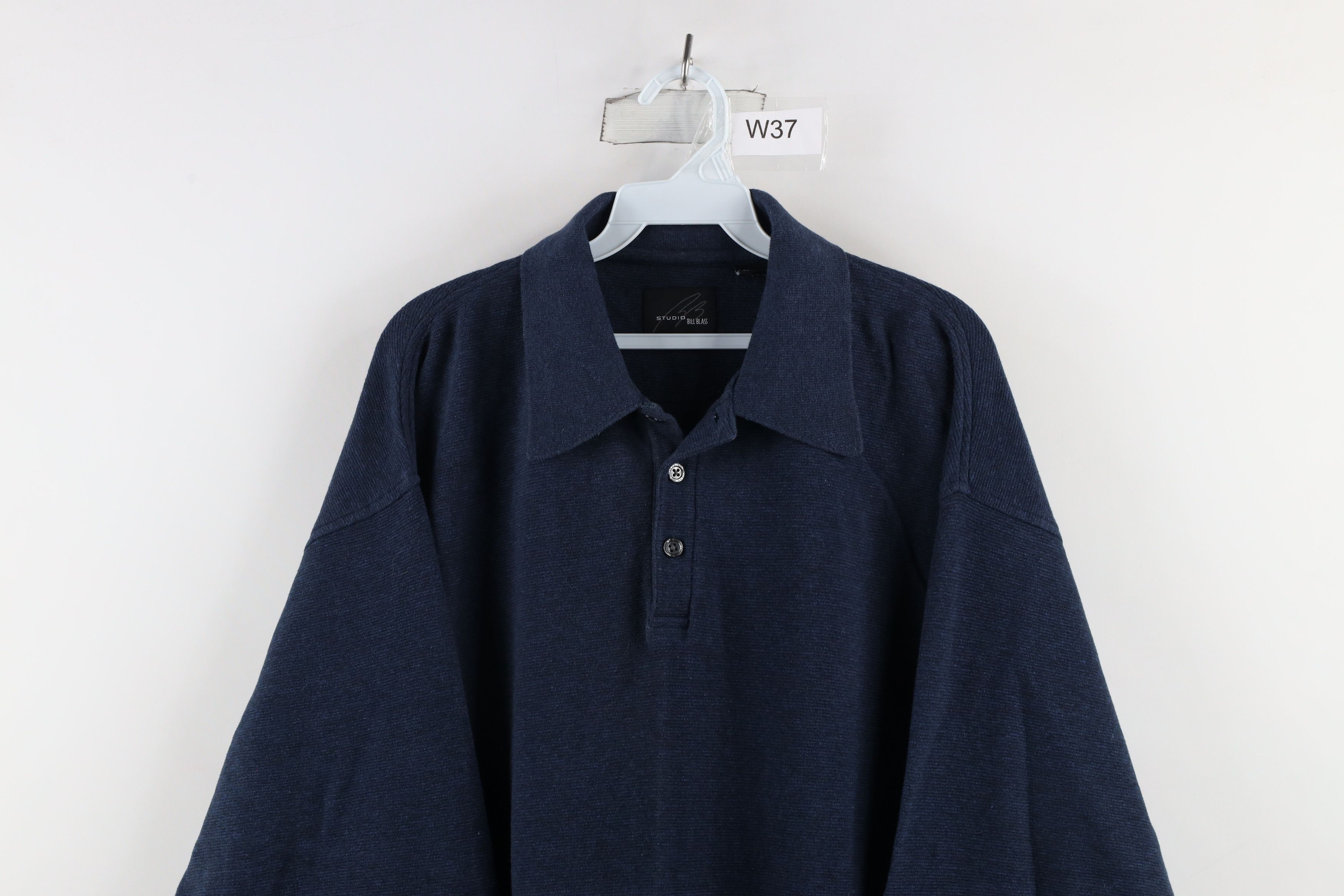 Vintage Vintage 90s Streetwear Heavyweight Ribbed Long Sleeve Polo Size US XL / EU 56 / 4 - 2 Thumbnail
