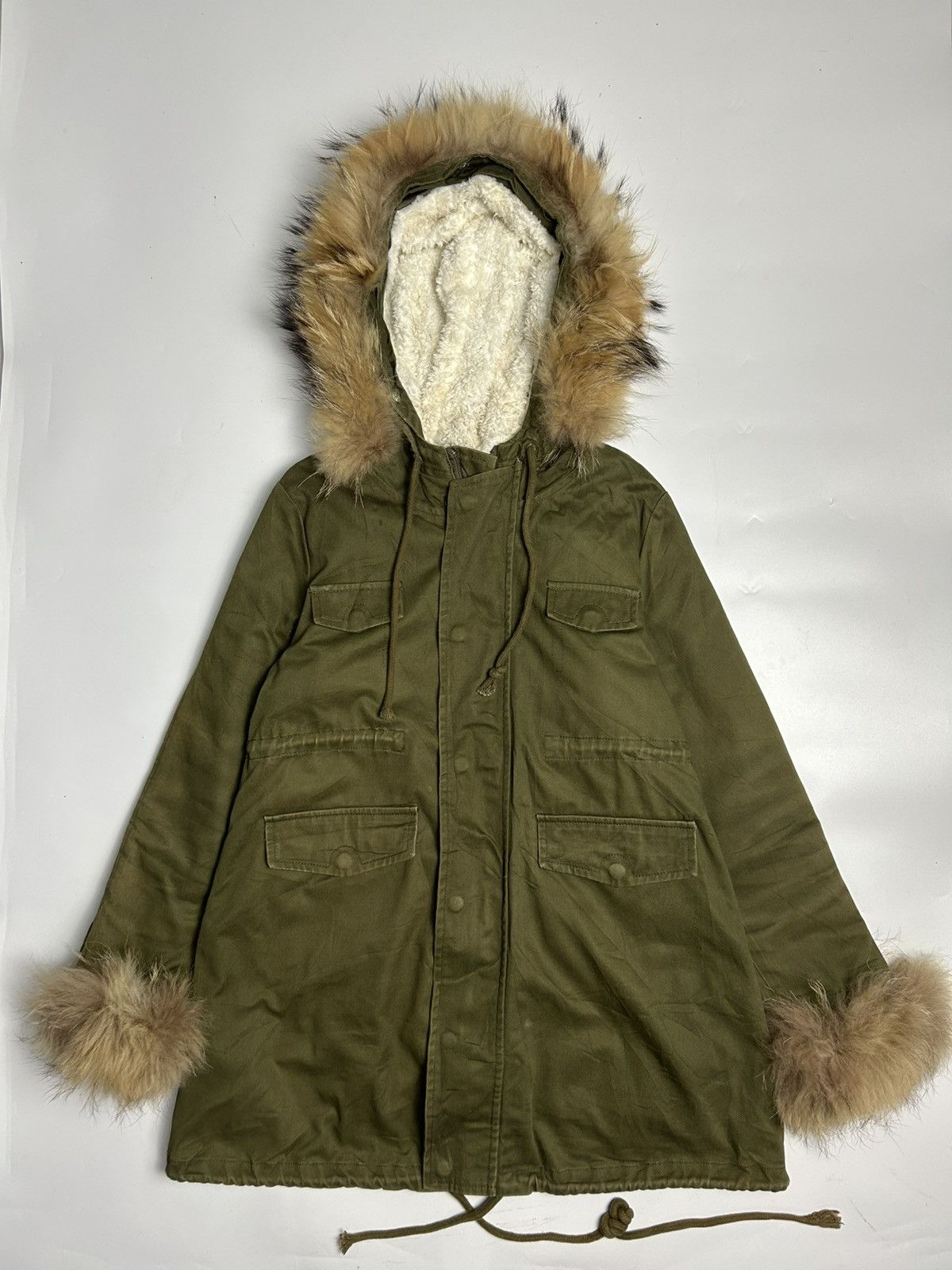 Japanese Brand MULTI POCKET FAUX FUR REMOVABLE FLEECE LINING PARKA JACKET Size US S / EU 44-46 / 1 - 1 Thumbnail