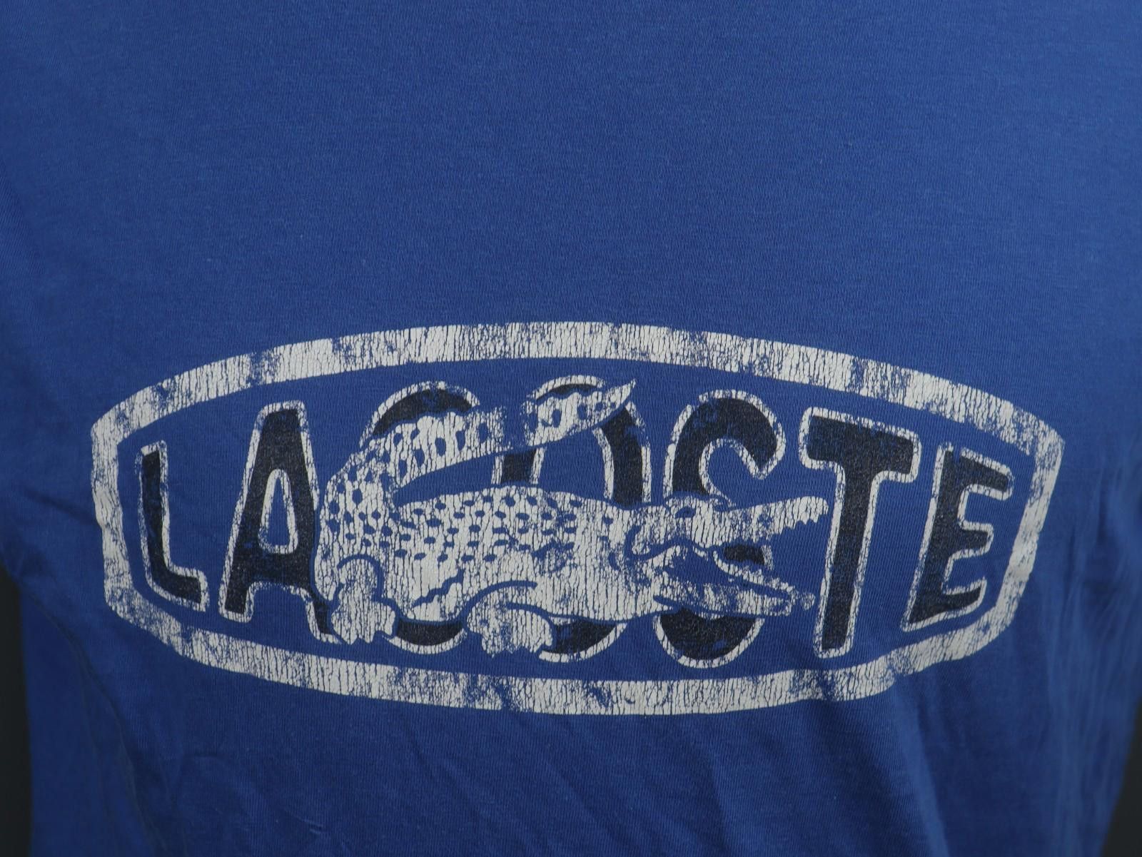Lacoste Lacoste Blue Graphic Logo Cotton Crew Neck T-Shirt Size 4 Size US M / EU 48-50 / 2 - 4 Thumbnail