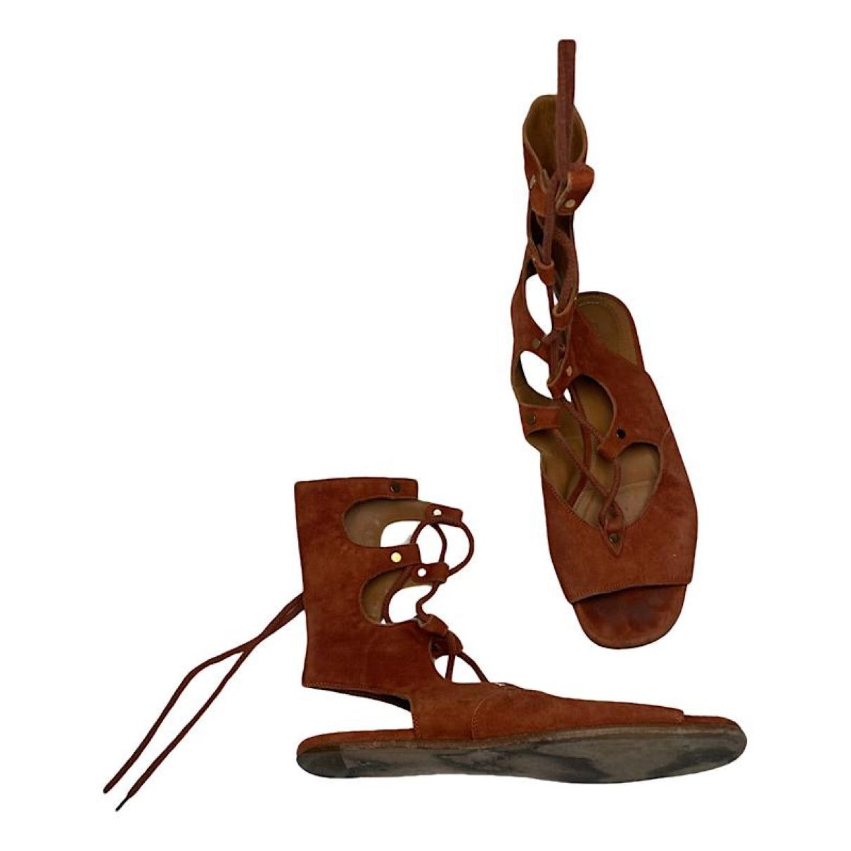 Chloe Chloé Victoria Orange Leather Sandal Size US 5 / IT 35 - 1 Thumbnail