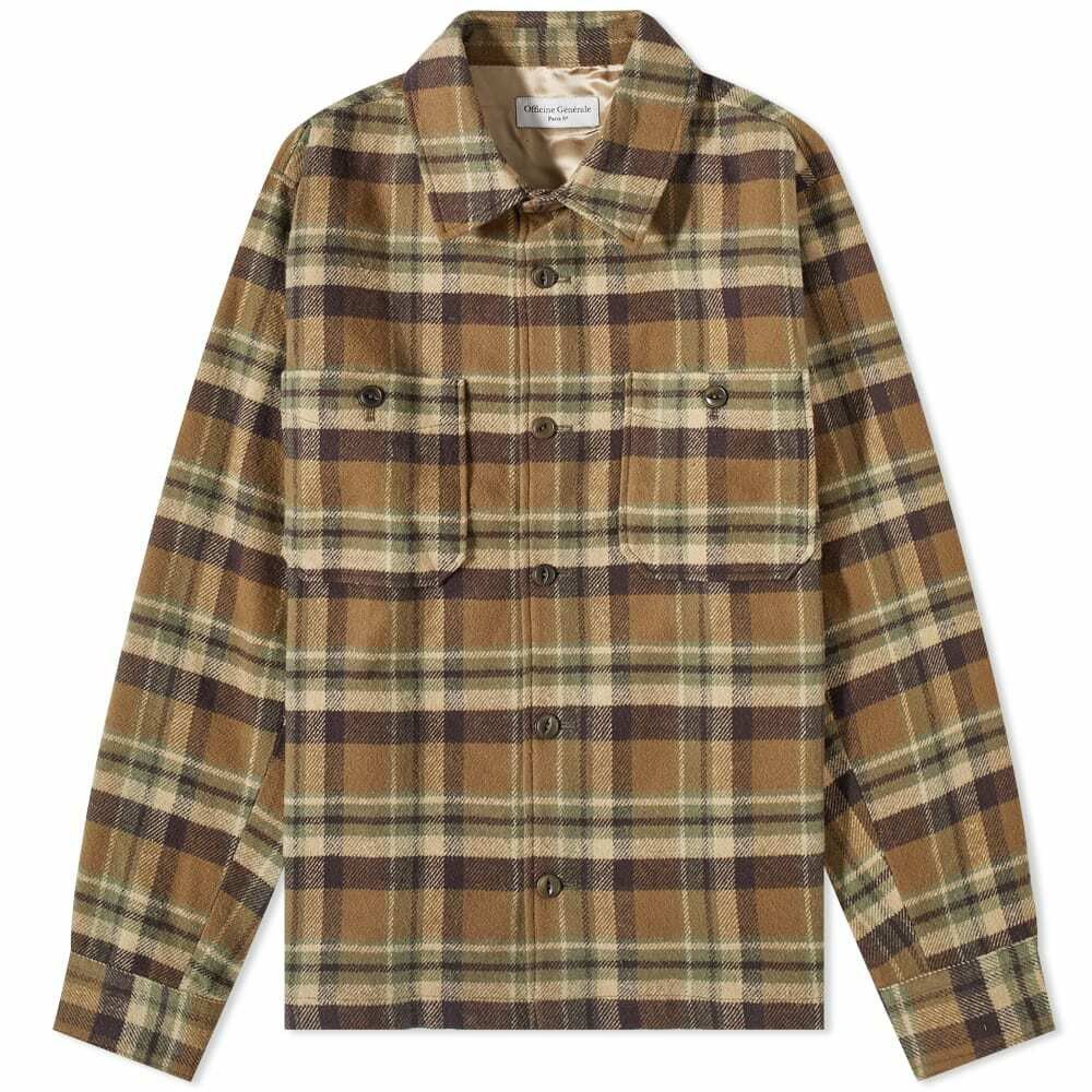 Officine Generale o1mle1025 Barrett Jap Cotton Check Overshirt in Multicolor Size US L / EU 52-54 / 3 - 1 Thumbnail