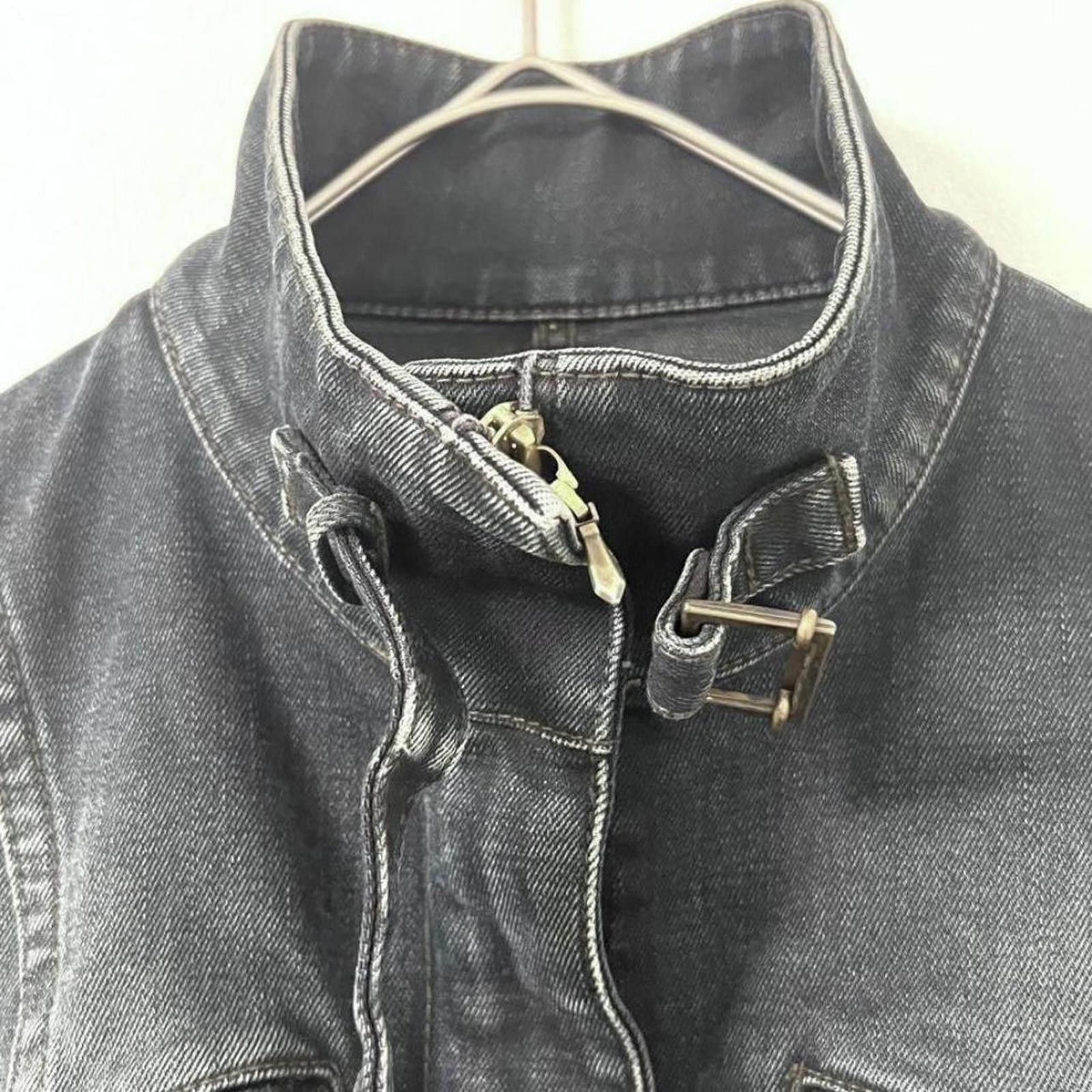 Other Vintage biker style slim fit 2000s grunge denim jacket Size XS / US 0-2 / IT 36-38 - 3 Thumbnail