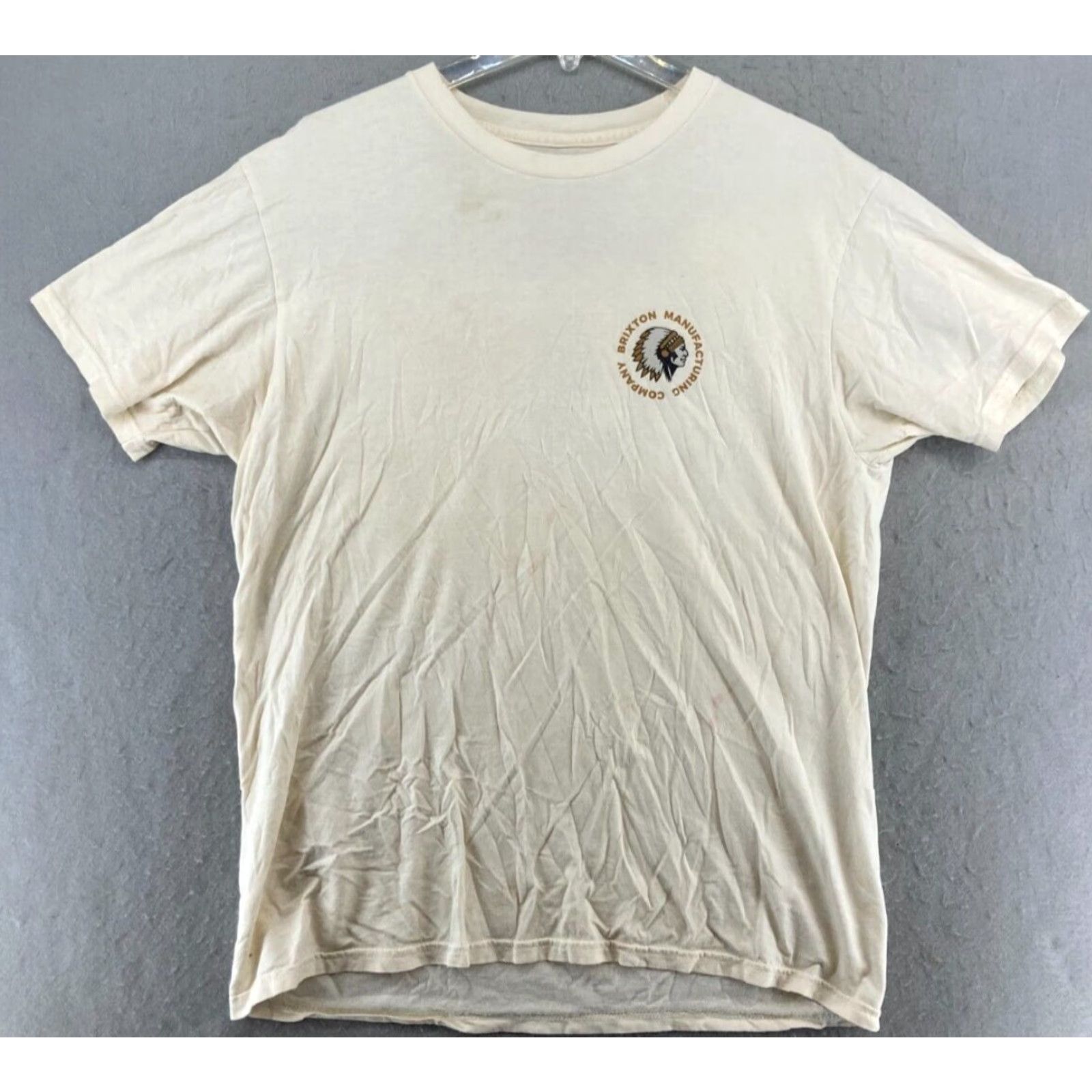 J Brand Brixon TShirt Mens Large Ivory Graphic Print Crew Neck City Classic Manufacturing Promo Shirt Adults Men Size US L / EU 52-54 / 3 - 2 Thumbnail