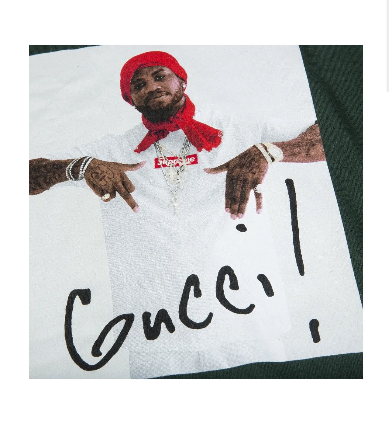Supreme Supreme Gucci Mane T Shirt Green 1017 FW16 Size US XL / EU 56 / 4 - 3 Thumbnail