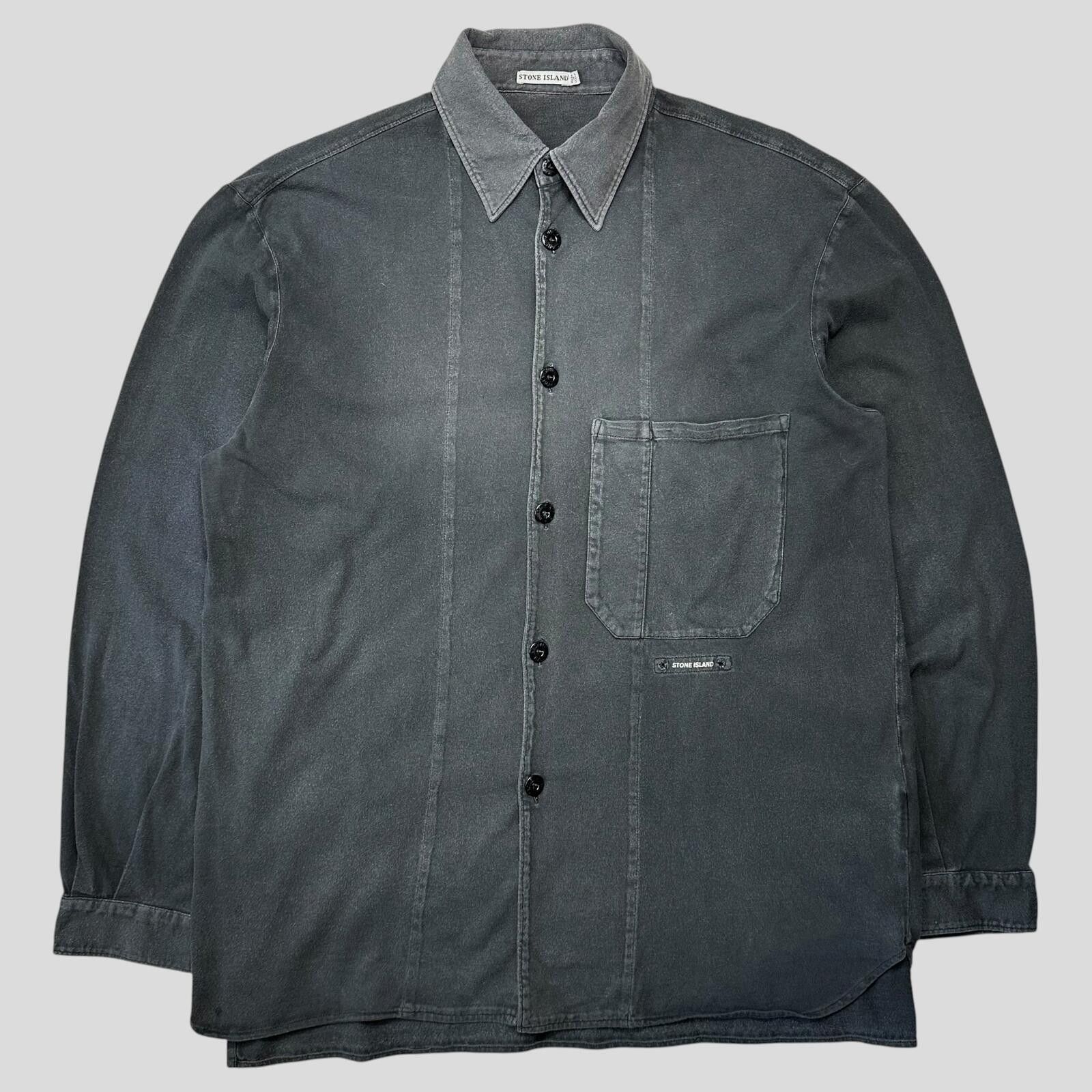 Stone Island Stone Island 1999 Heavy Cotton Spellout Carpenter Shirt M/L Size US L / EU 52-54 / 3 - 1 Thumbnail