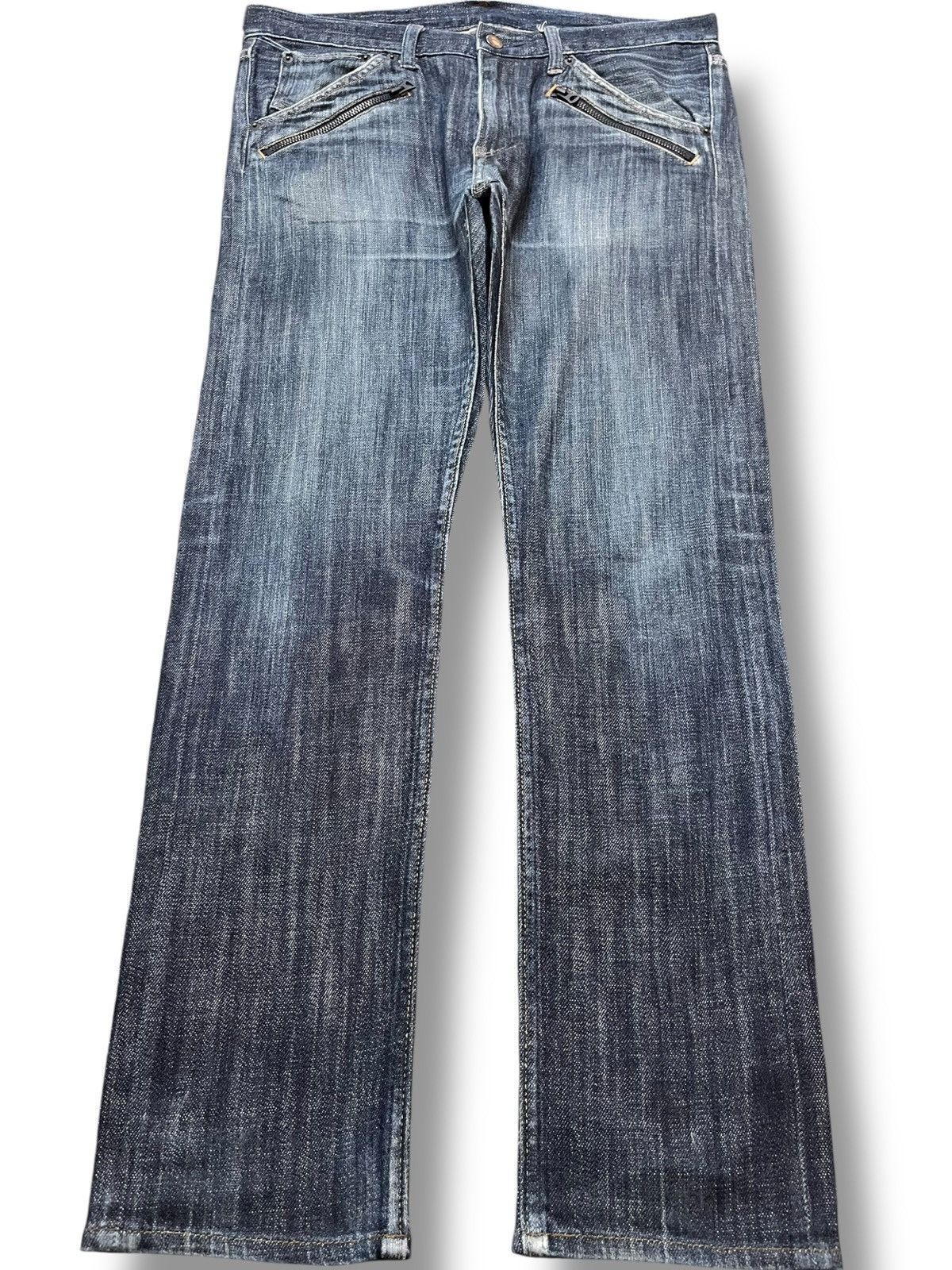 United Arrows Vintage Monkey Lime United Arrows Slim Fit Zipper Denim Size US 33 - 1 Thumbnail