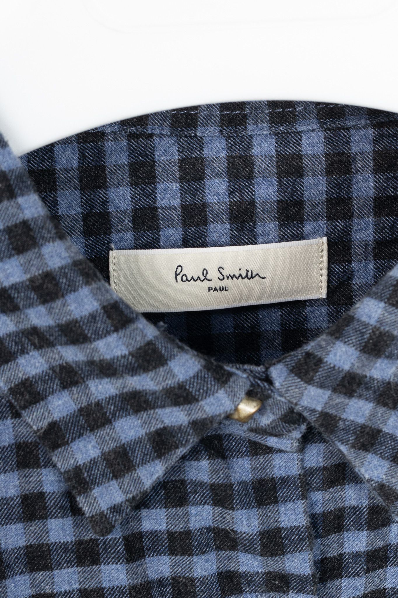 Paul Smith Paul by Paul Smith Blue Plaid Cotton-Flannel Buttoned Shirt Size S / US 4 / IT 40 - 4 Thumbnail