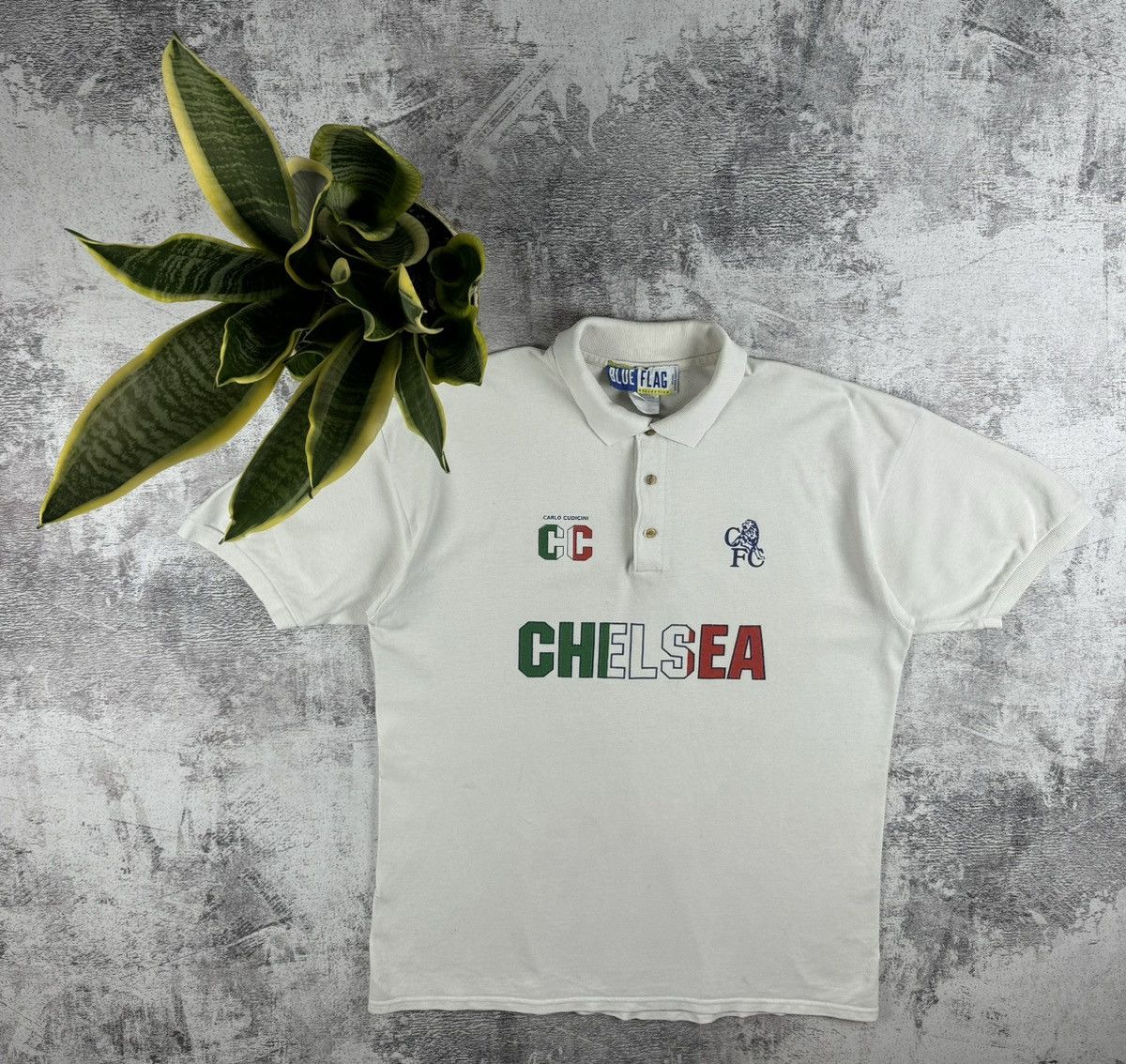 Chelsea Soccer 90S Chelsea Carlo Cudicini F.C Italy Polo T Shirt Tee Jersey Size US L / EU 52-54 / 3 - 1 Thumbnail
