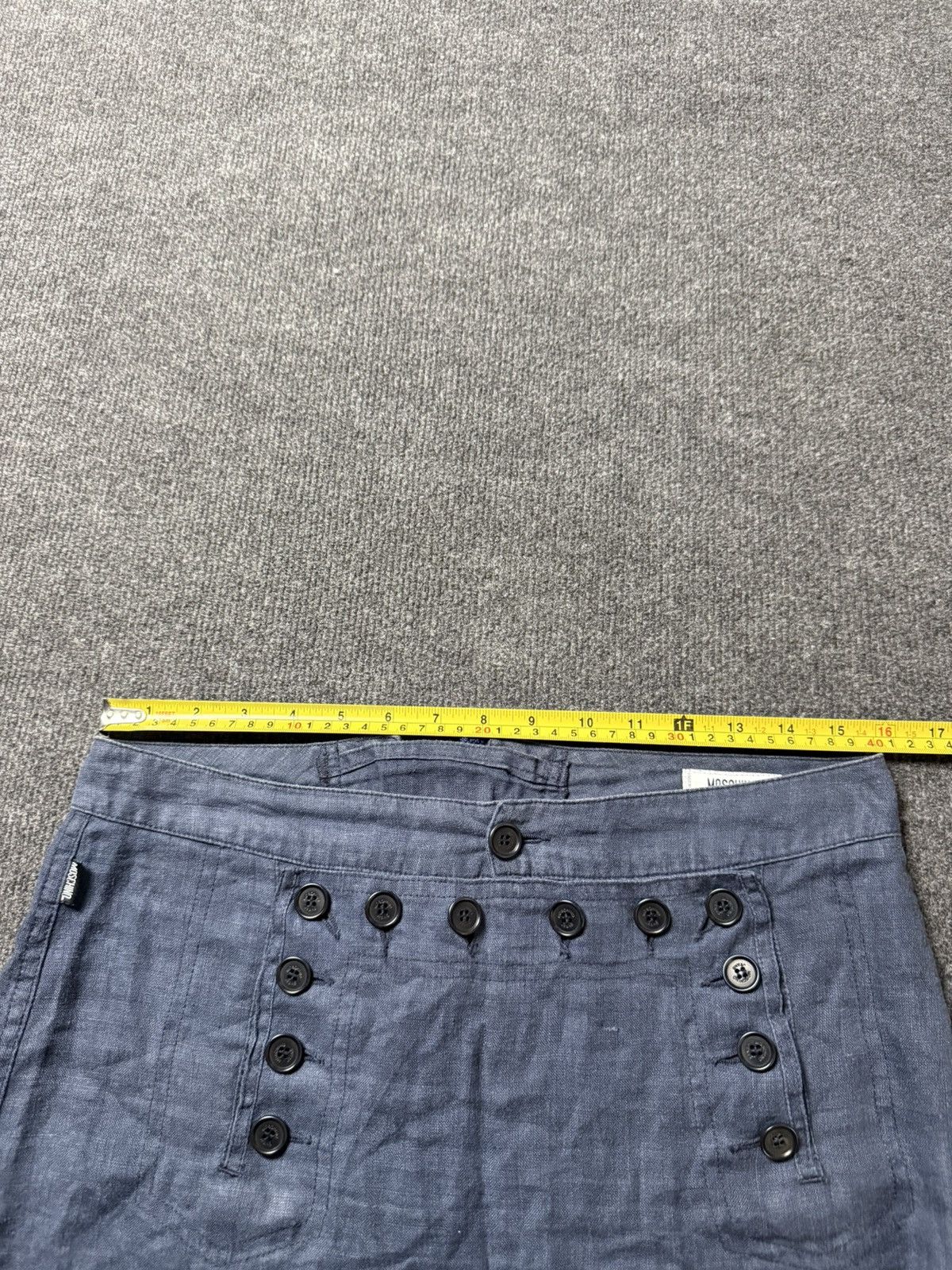 Moschino Luxury Moschino Jeans Faded Blue Button Detail Mini Skirt Size 29" - 16 Thumbnail