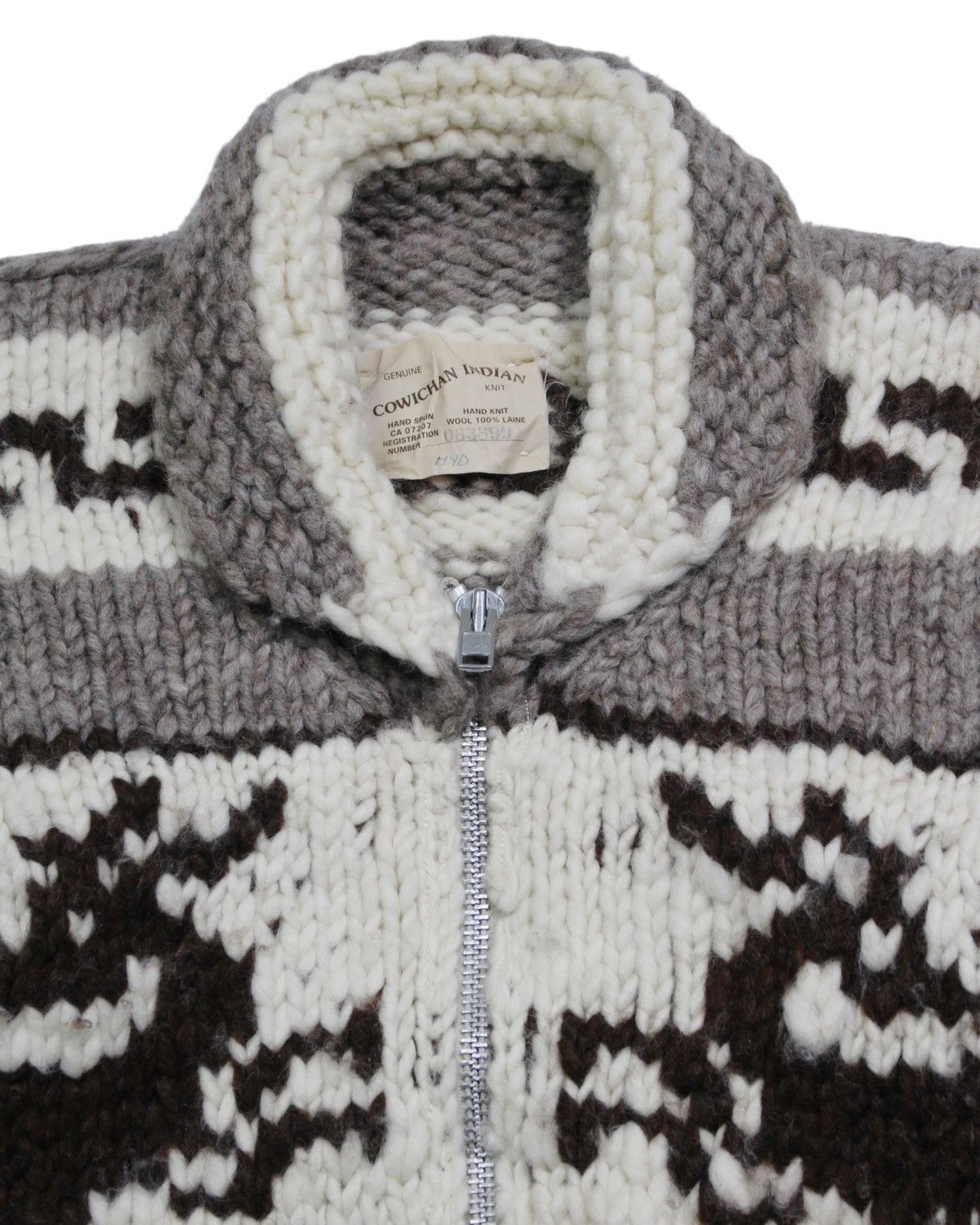 Vintage 2000S COWICHAN INDIAN HAND KNIT CARDIGAN Size US L / EU 52-54 / 3 - 6 Thumbnail