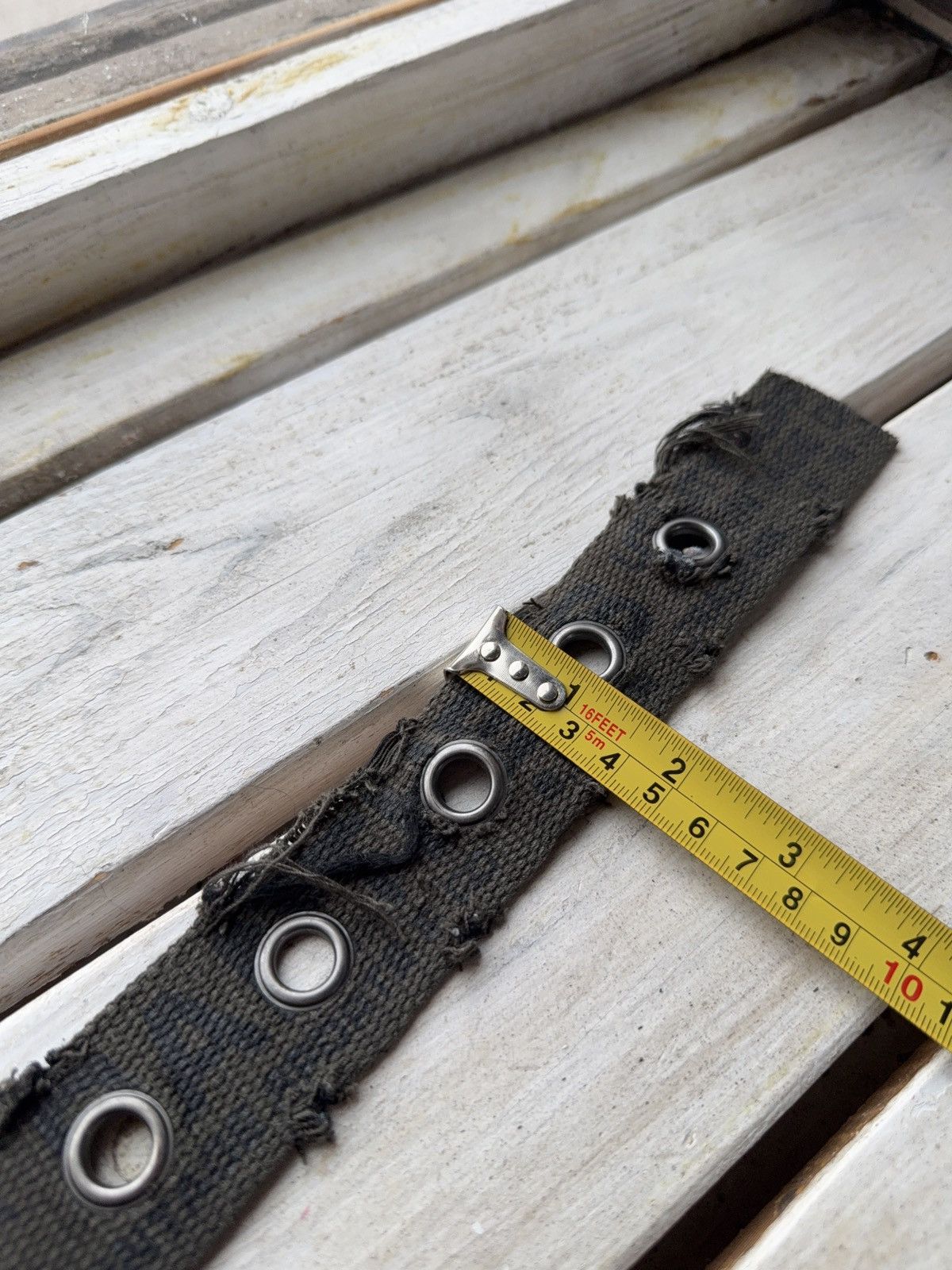 Japanese Brand Vintage Y2K 00s Punk Grunge Grommet Cotton Belt Distressed Size ONE SIZE - 15 Thumbnail