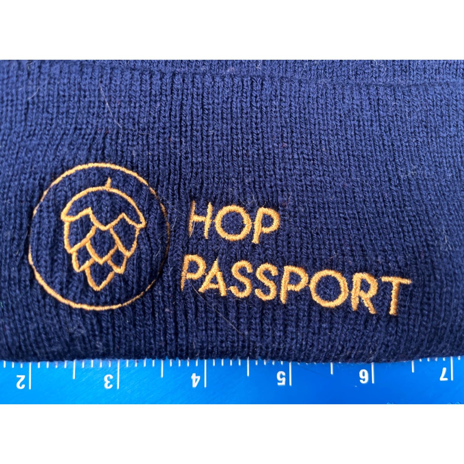 Vintage Promotional Headwear Beanie Adult One Size Blue Knit 100% Acrylic Pom Ski Breweries Unisex Size ONE SIZE - 2 Thumbnail