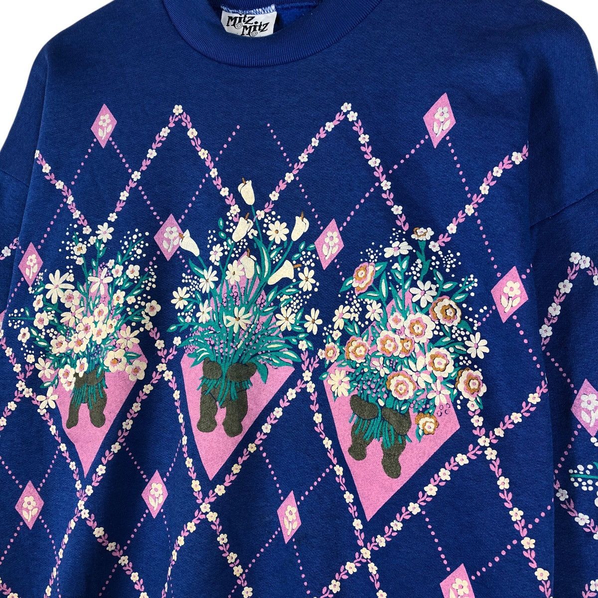 Vintage MITZ MITZ Flower Fullprint Sweatshirt Size US M / EU 48-50 / 2 - 5 Thumbnail