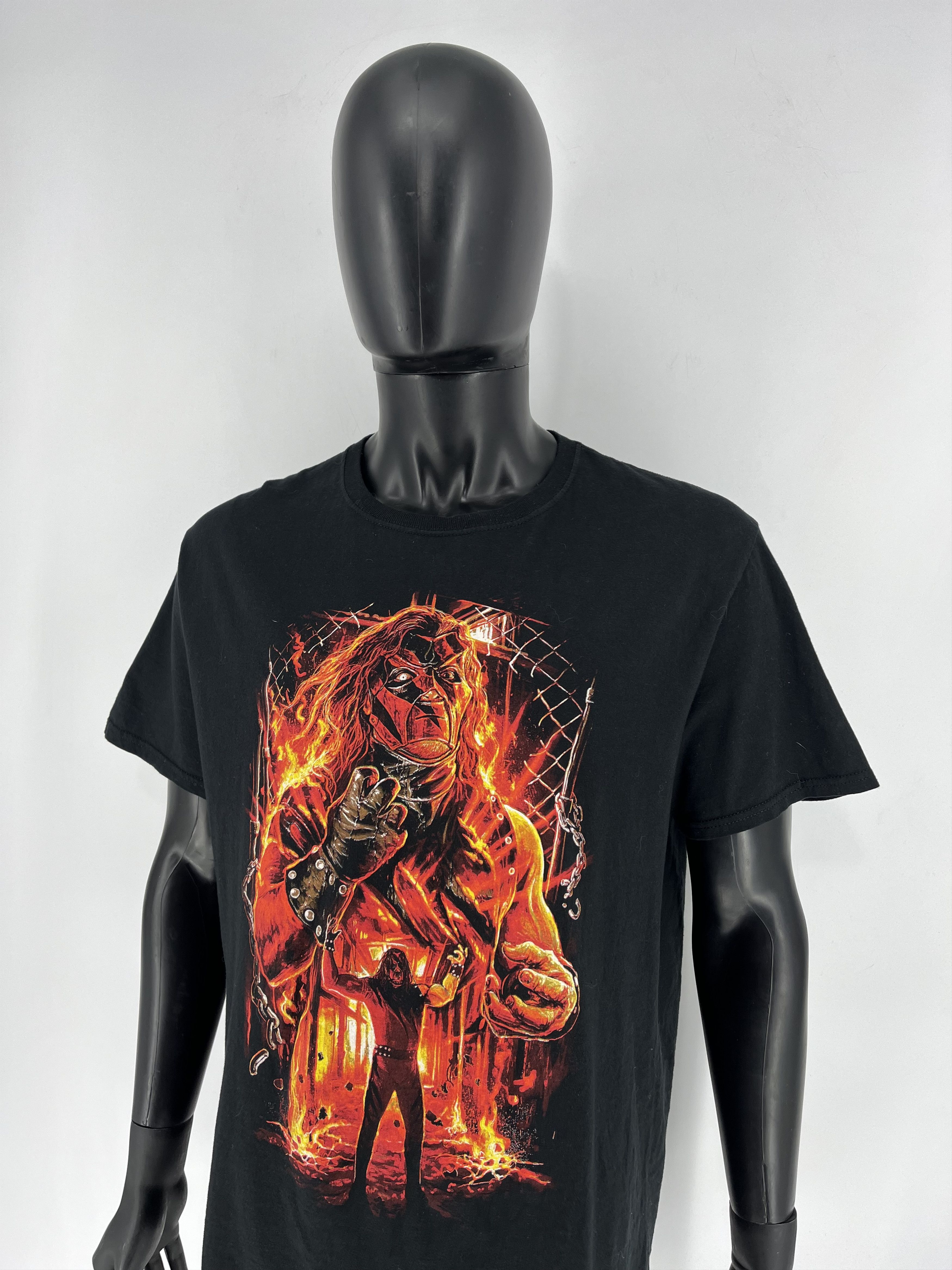 WWE × WWF WWE Authentic Kane Shirt Large Pro Wrestling Glenn Jacobs Size US XL / EU 56 / 4 - 9 Thumbnail