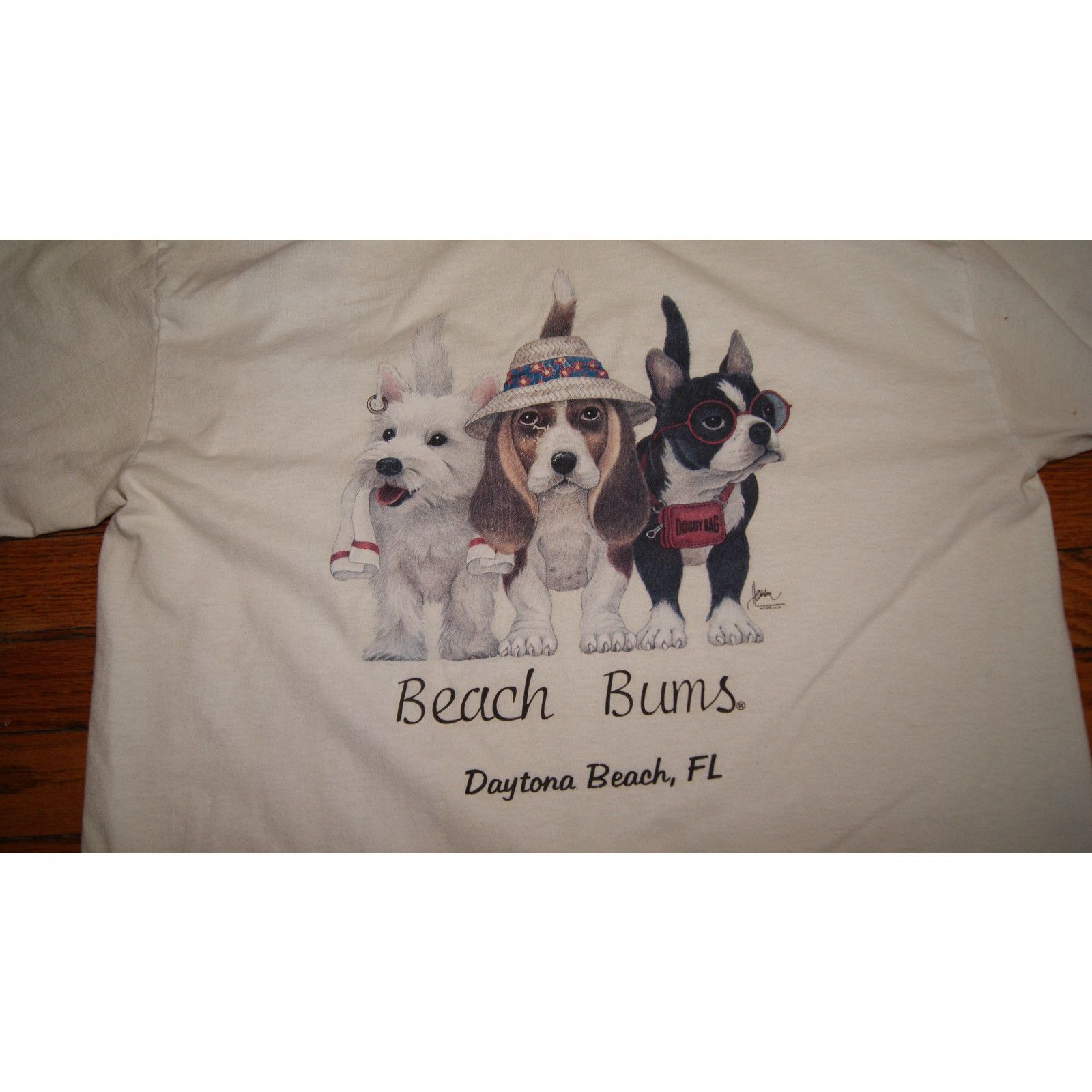 Hanes VTG Dog TShirt M Puppie Harrison Beach Bums Daytona Beach FL Size US M / EU 48-50 / 2 - 3 Thumbnail