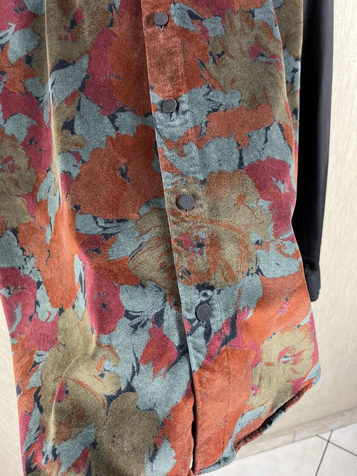 Designer × Vintage × Yashi Yamamuri Vintage Yashi Yamamuri velvet velour floral print art shirt Size US XL / EU 56 / 4 - 13 Thumbnail