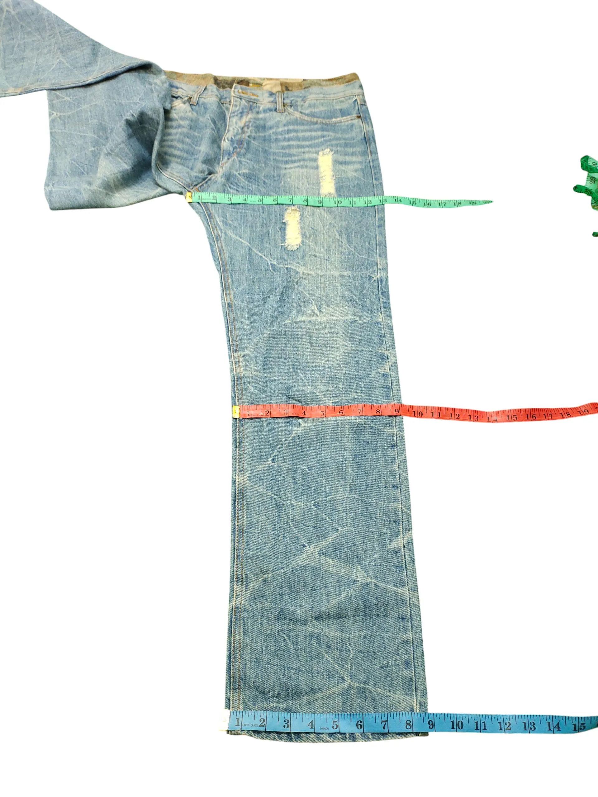 Comme des Garcons × Undercover Playchess Japan Double Waist Distress Patchwork Denim Jeans Size US 35 - 9 Thumbnail