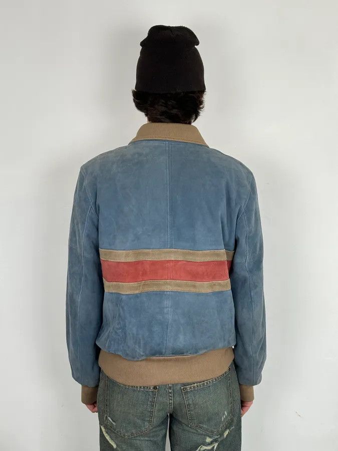 Dolce & Gabbana SS2007 Dolce & Gabbana Blue & Beige Suede Leather Jacket Size US M / EU 48-50 / 2 - 4 Thumbnail
